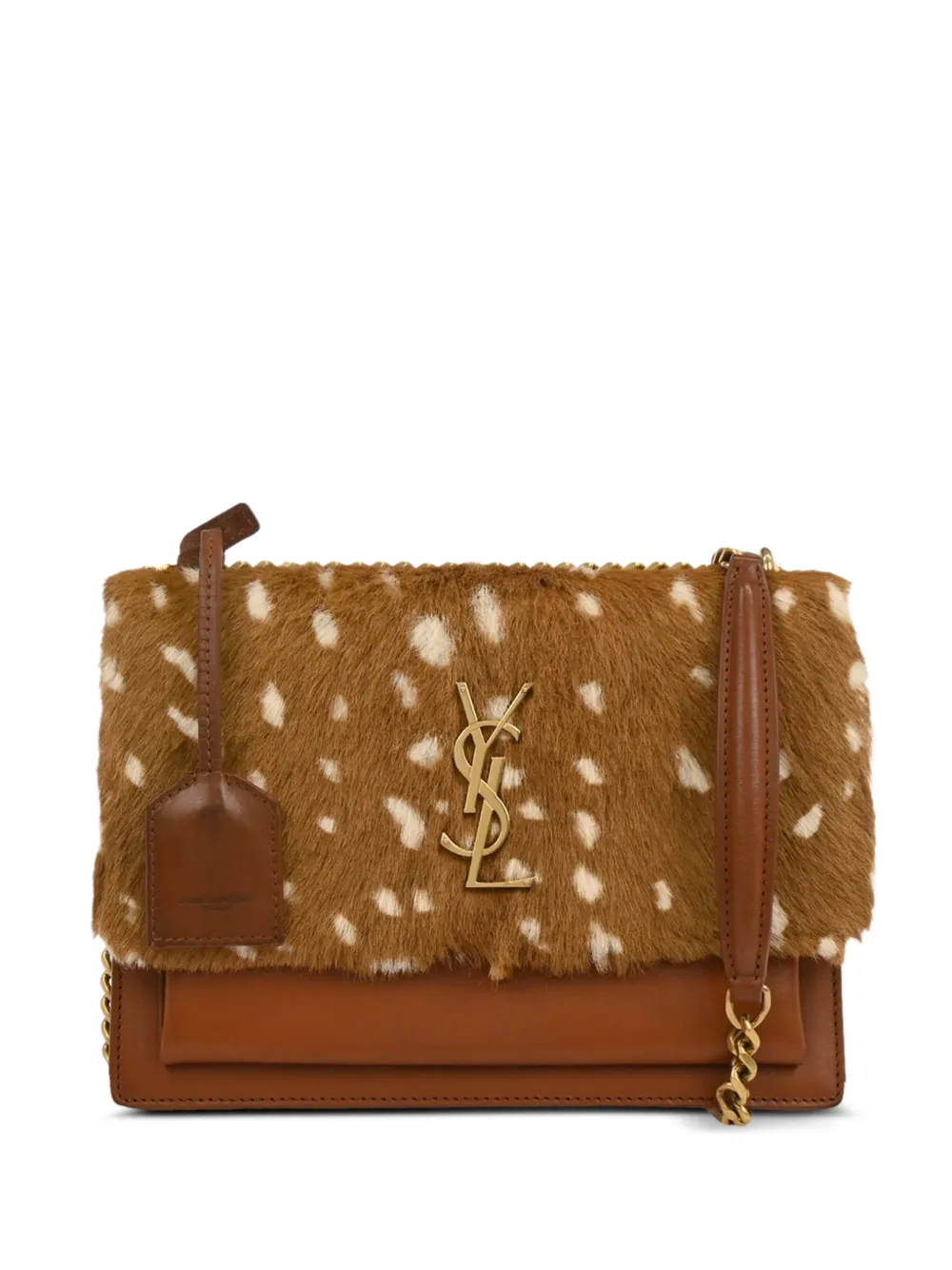 Saint Laurent Pre-Owned 2018 pony hair leather shoulder bag - Marrone