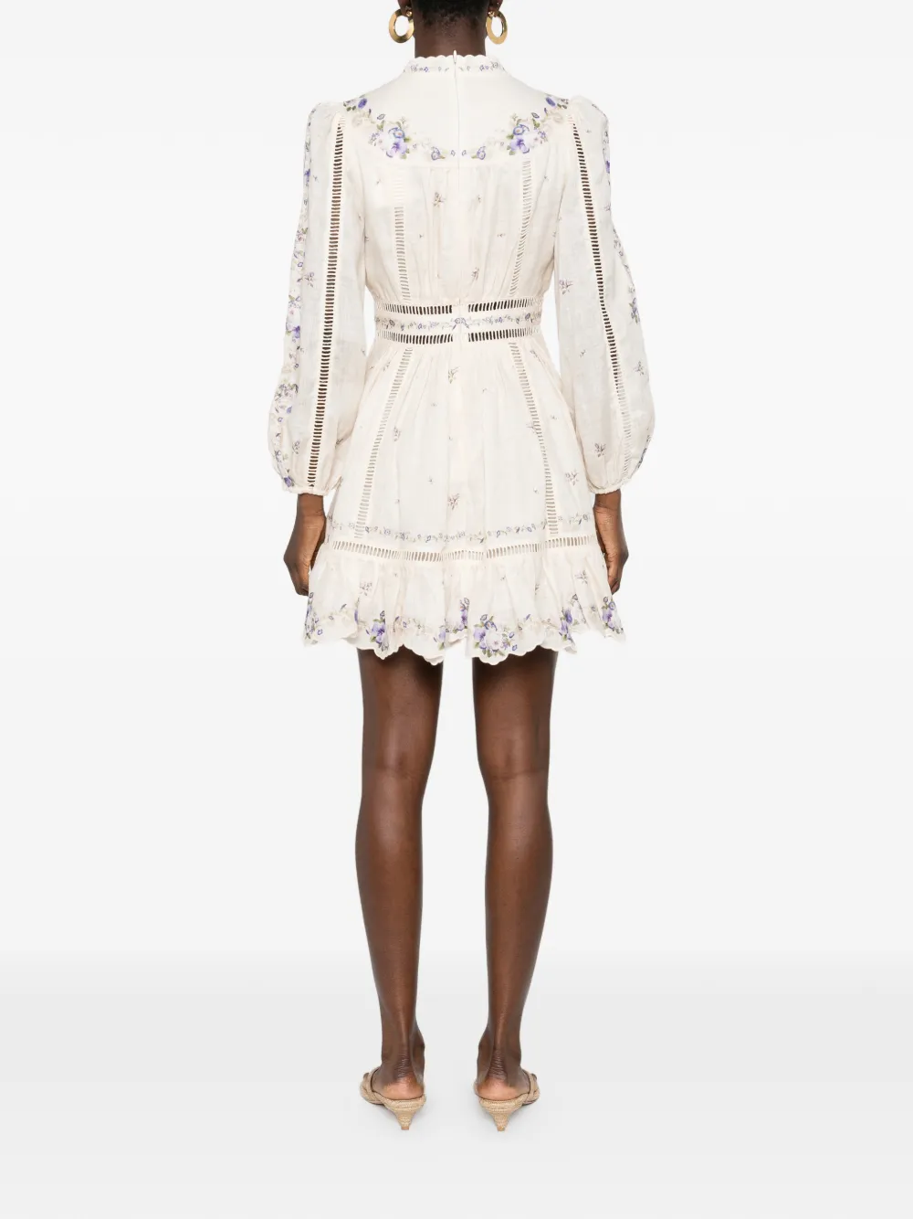 Patience Floral-Print Lace Mini Dress