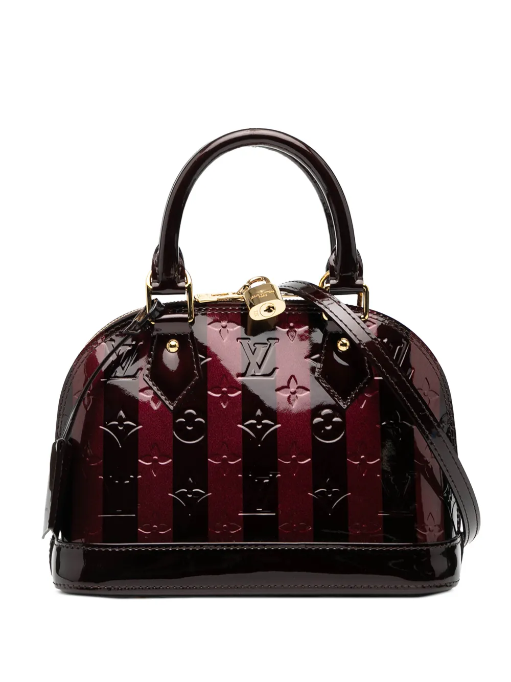 Louis Vuitton Pre-Owned 2011 Monogram Rayures Vernis Alma BB satchel - Viola