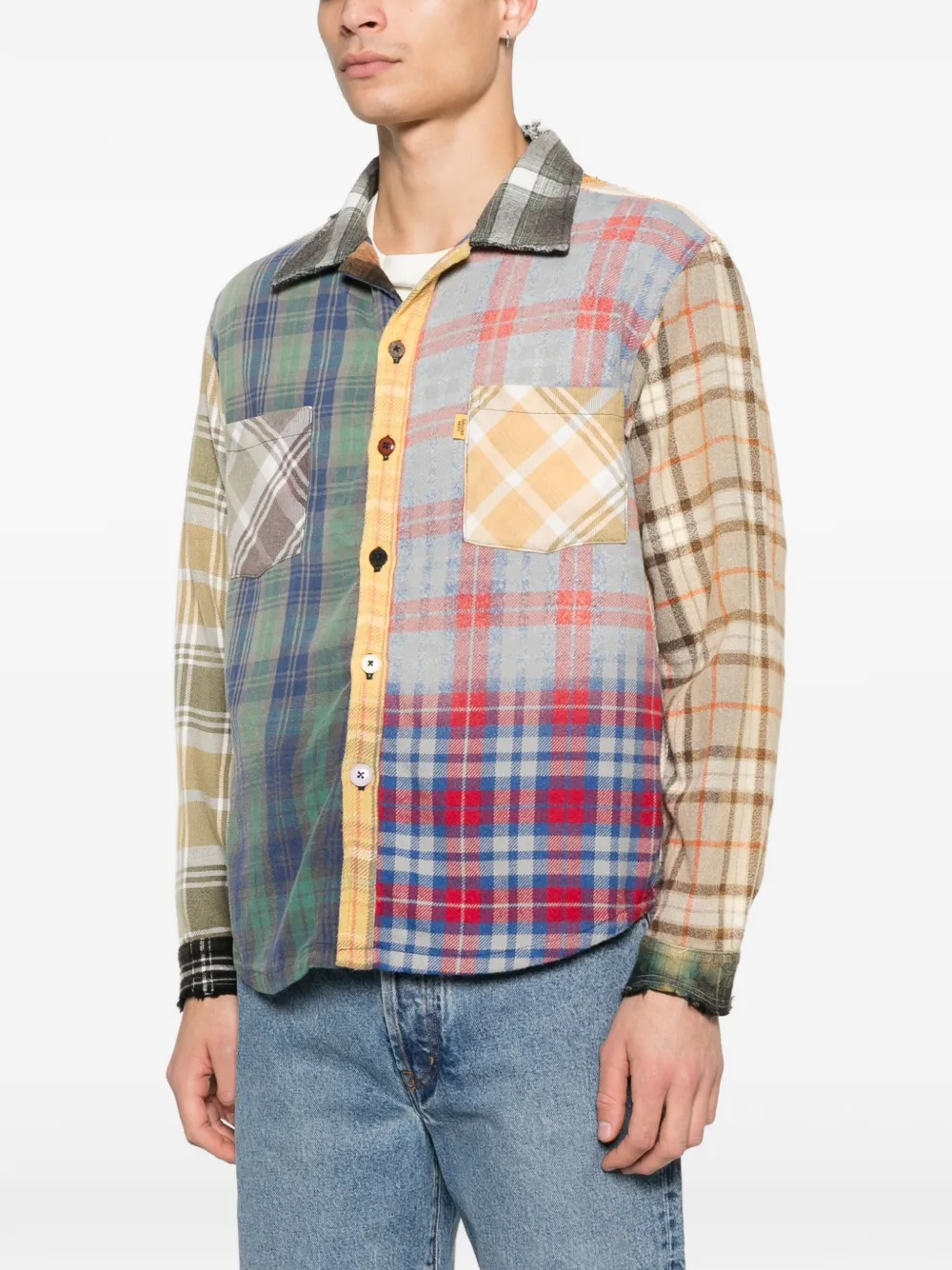  Gallery Dept. Patchwork Checked Shirt - Blue 