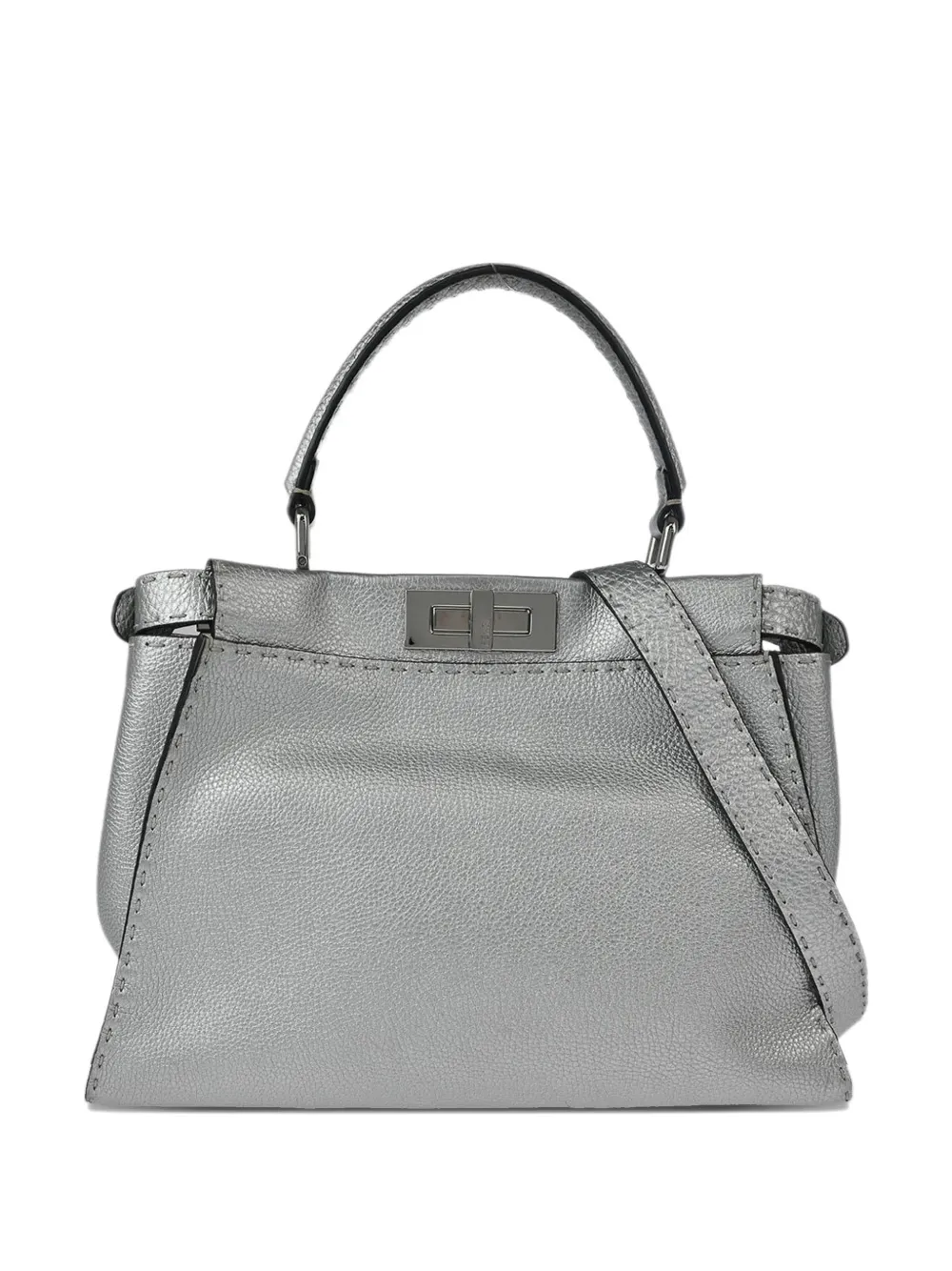 Fendi Pre-Owned 2017 Peekaboo leather tote bag - Argento