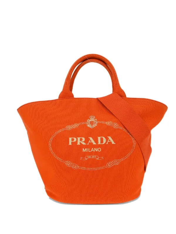 Prada Pre-Owned 2010s Canapa Tote Bag | Orange | FARFETCH CA