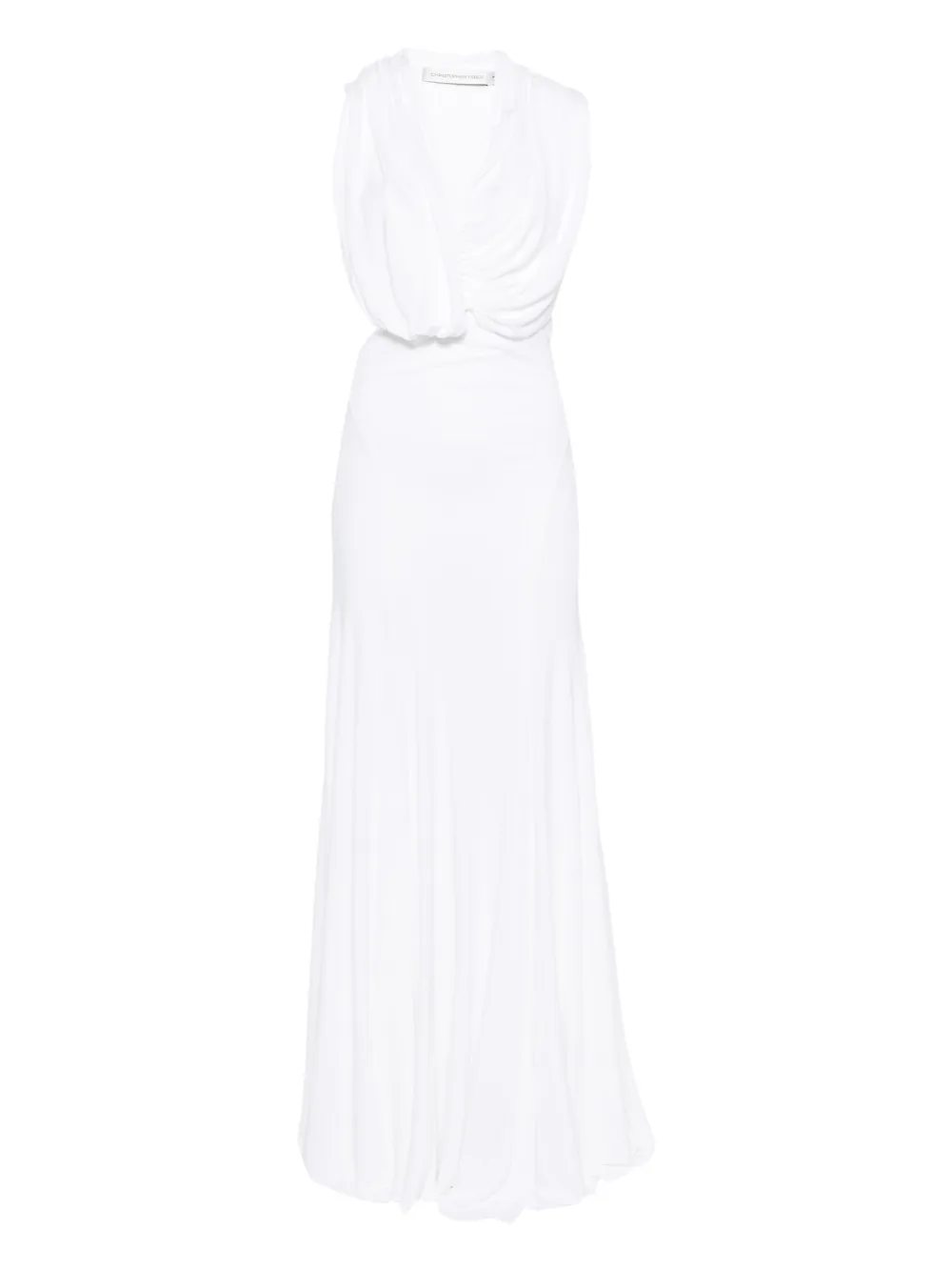 Christopher Esber draped cut-out maxi dress - White