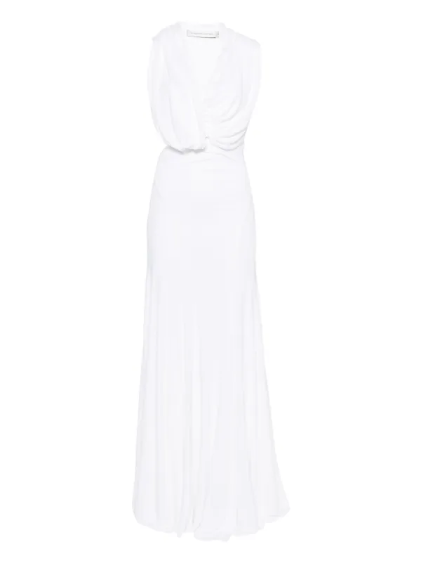 christopher esber white cut out dress Draped cut-out Maxi | Knit dress The Timeless Elegance of Cathedral Train Dress The collections radiate a Color:Satin Buttercup