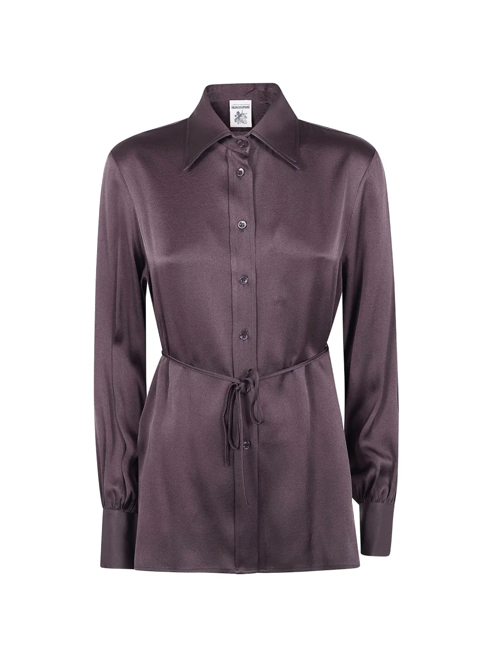 Semicouture tie-waist long-sleeve shirt - Viola