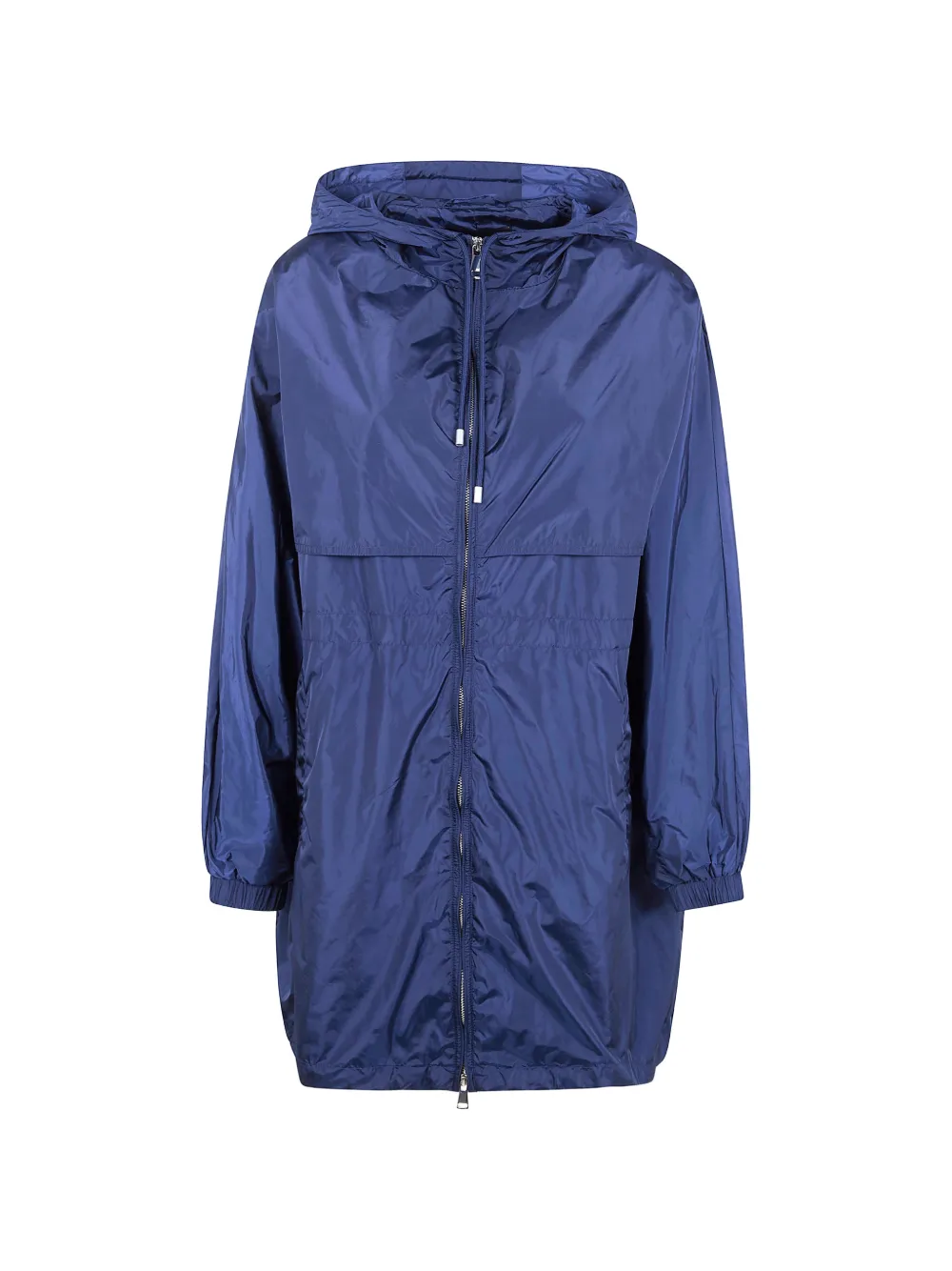 Semicouture hooded zip-up parka coat - Blu