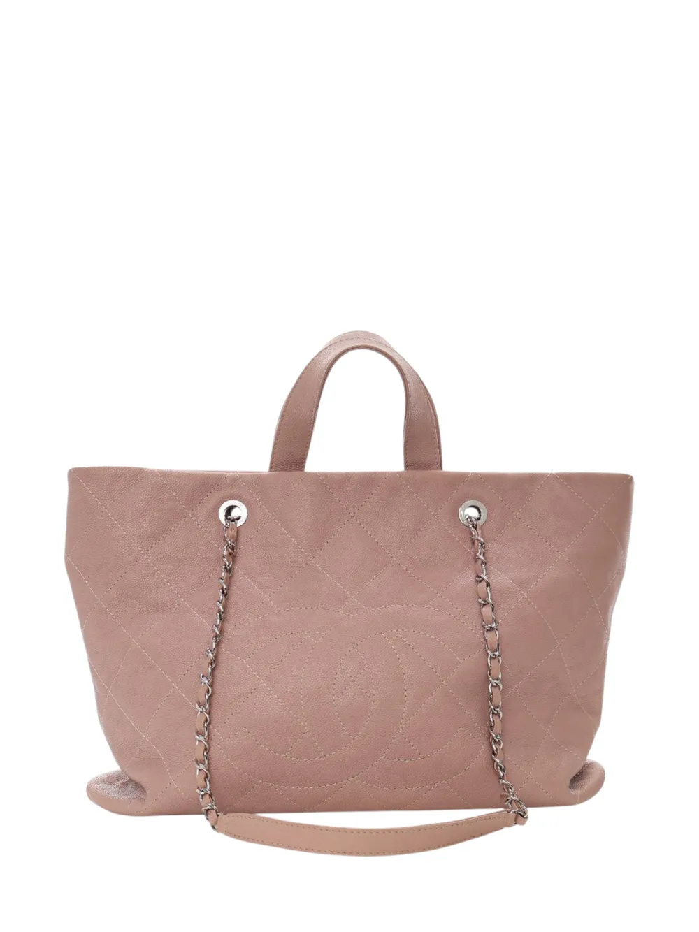 CHANEL Pre-Owned 2014-2015 Quilted Caviar Shopping Tote satchel - Marrone