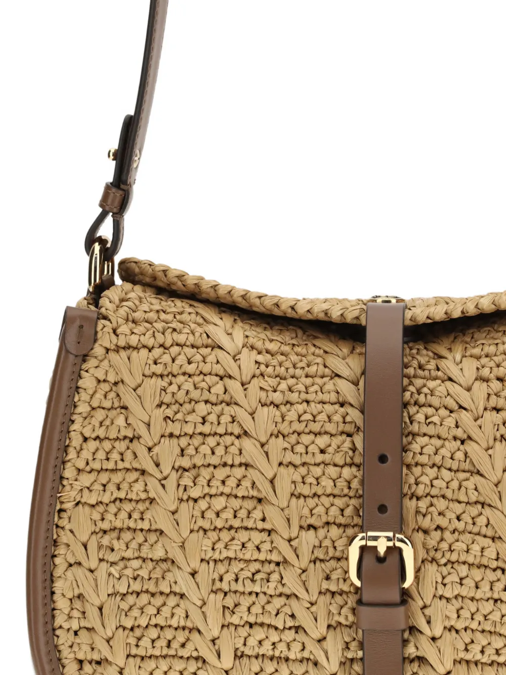 ETRO Medium Pony tas van gehaakte raffia Beige