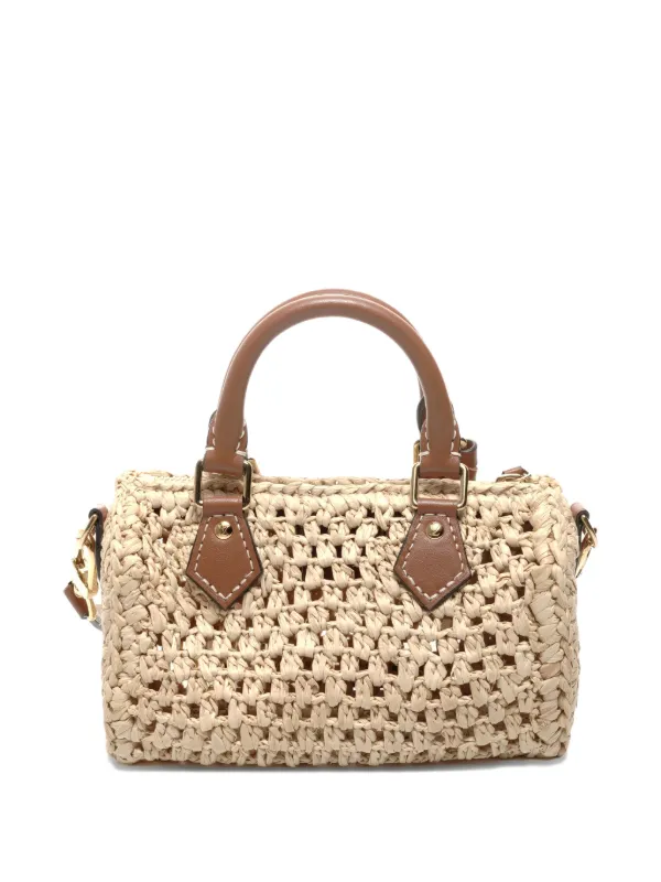 Louis Vuitton Pre-Owned 2024 Nano Speedy Raffia Tote Bag
