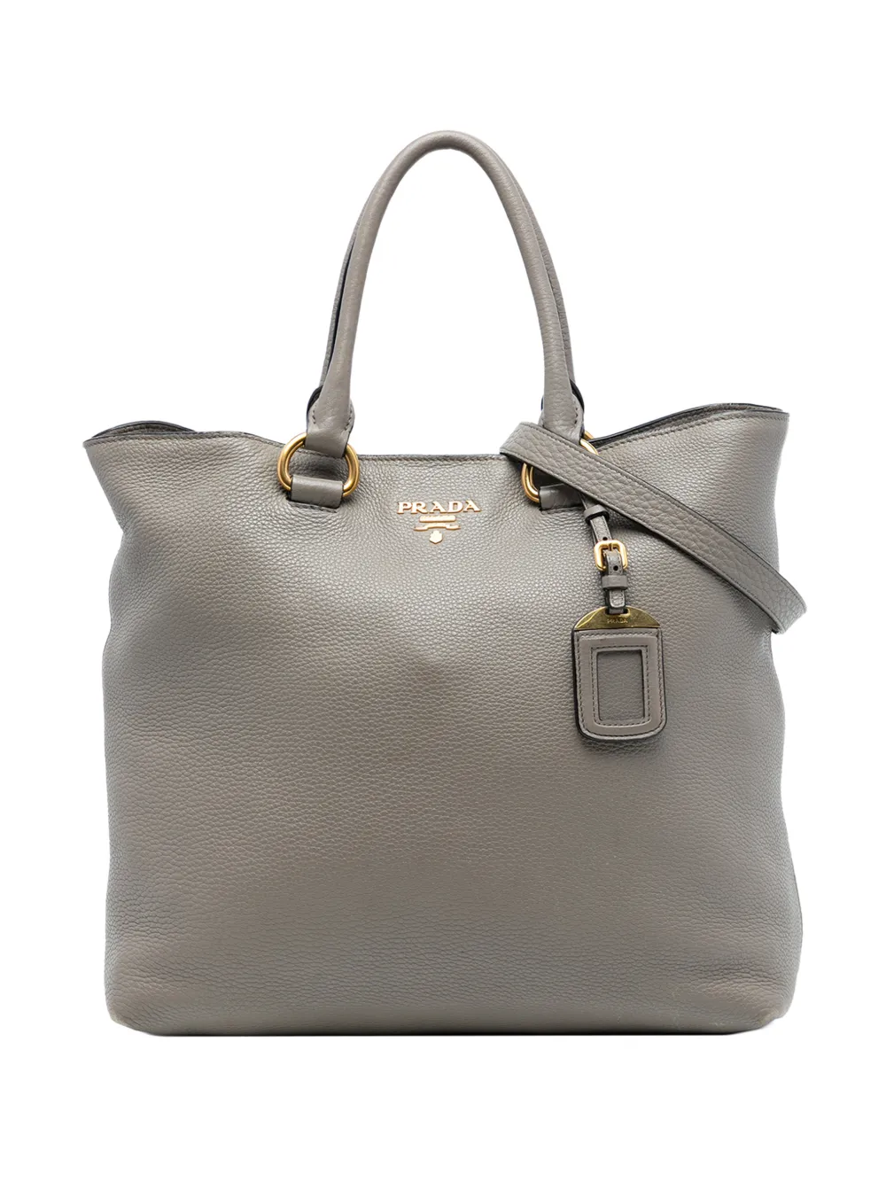 Prada Pre-Owned 2013-2025 Vitello Daino Open Convertible Tote satchel - Grigio