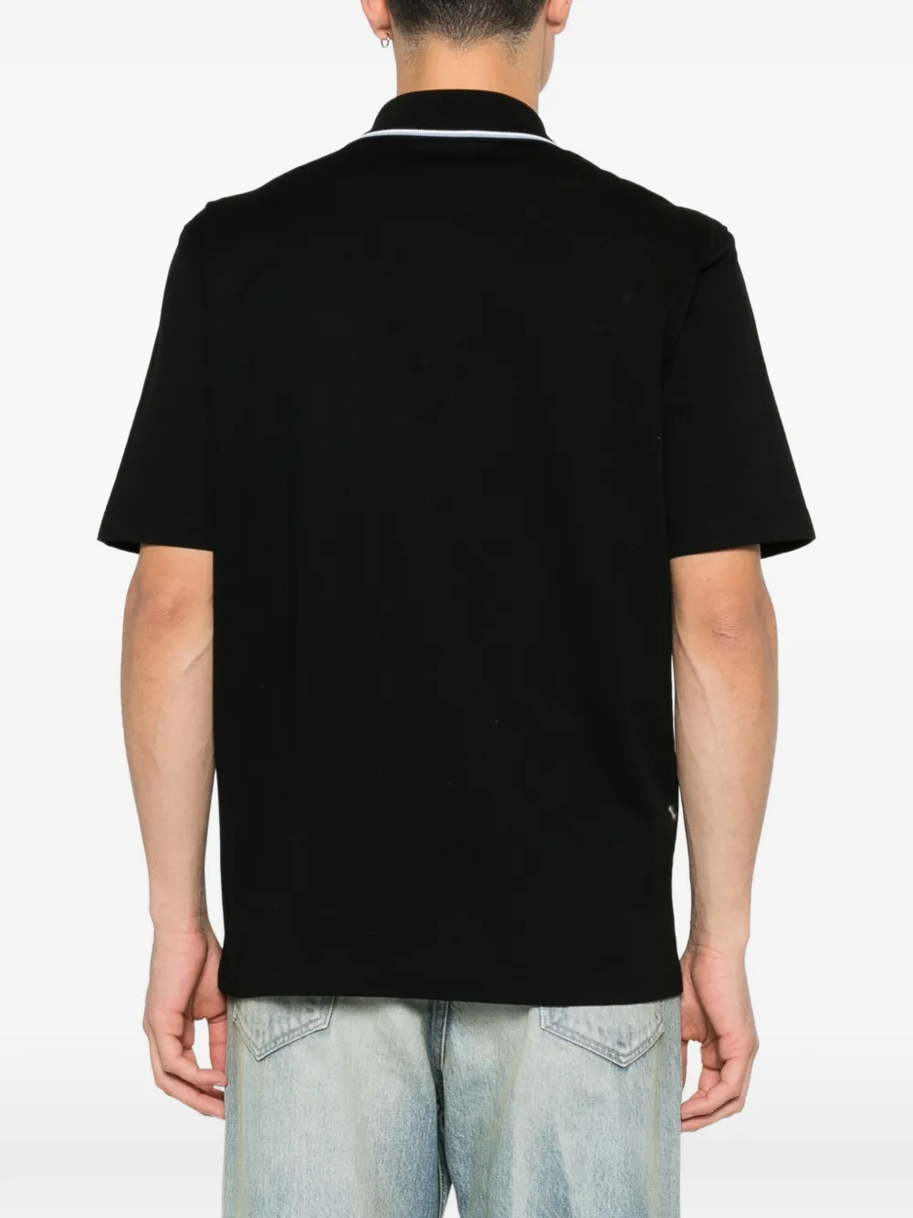Ferragamo Poloshirt met gestreept-detail Zwart