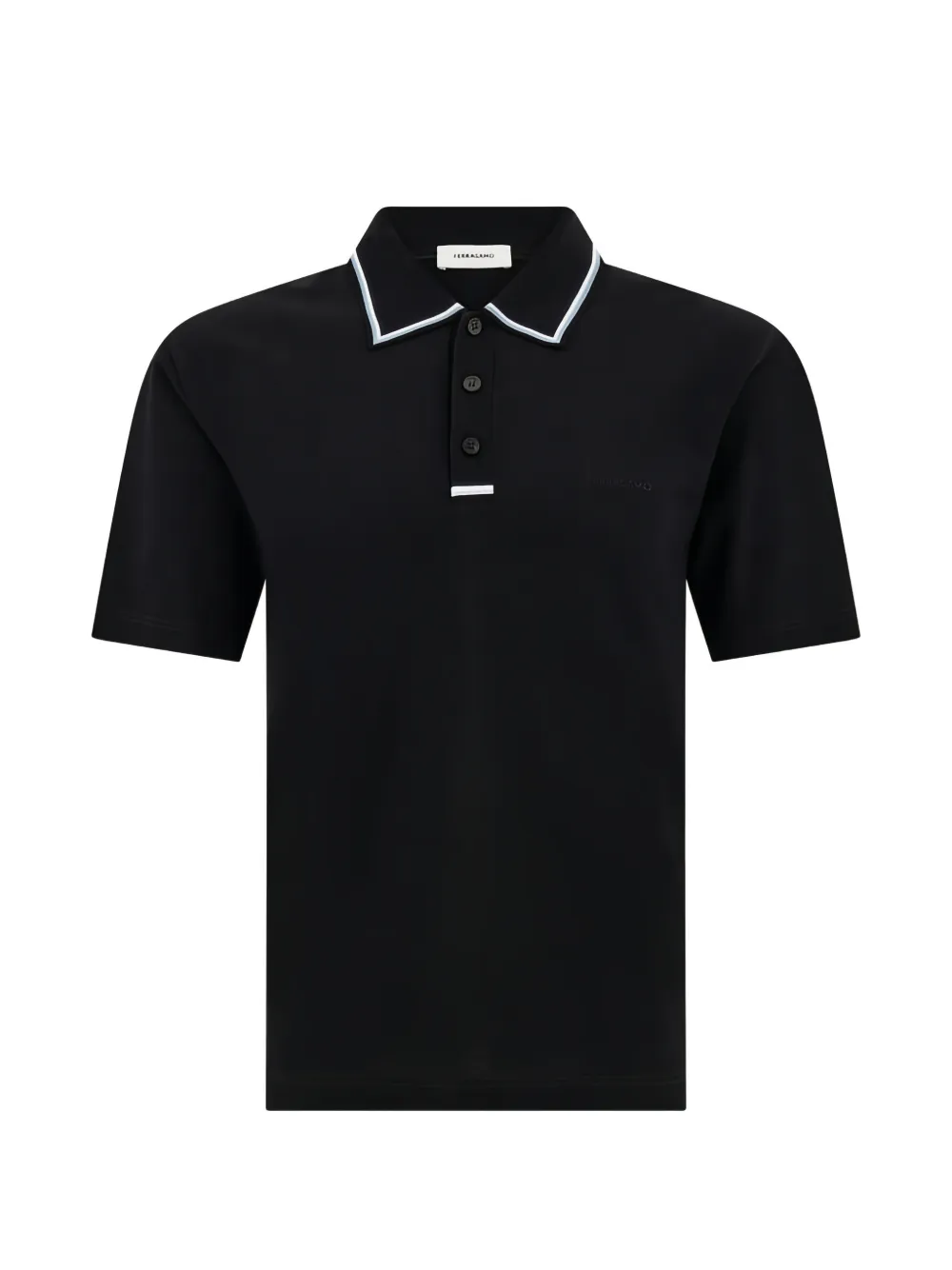 Ferragamo Poloshirt met gestreept-detail Zwart