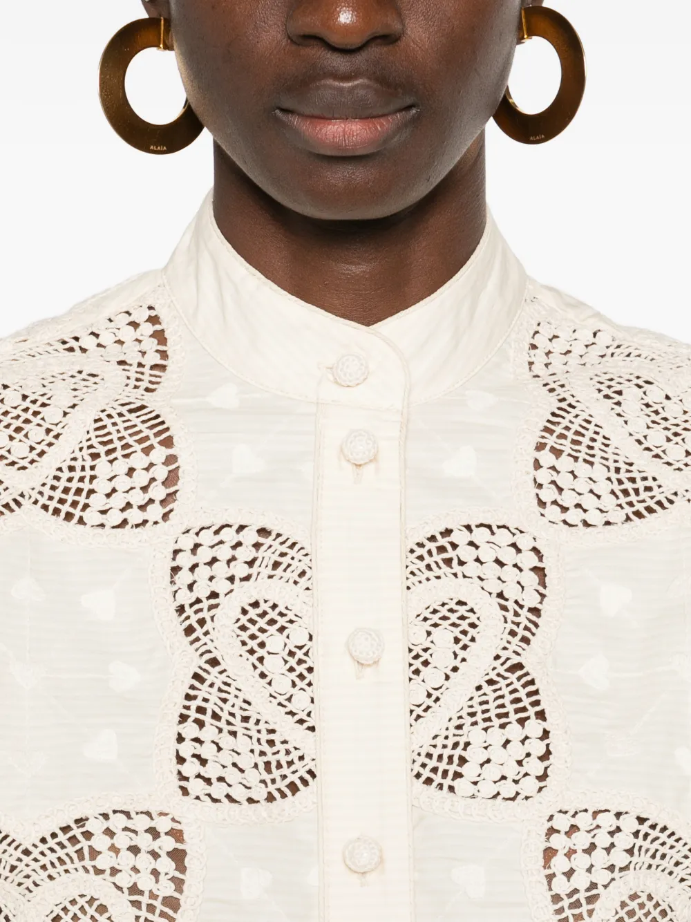 ZIMMERMANN Wanderlust gewelfde blouse Beige