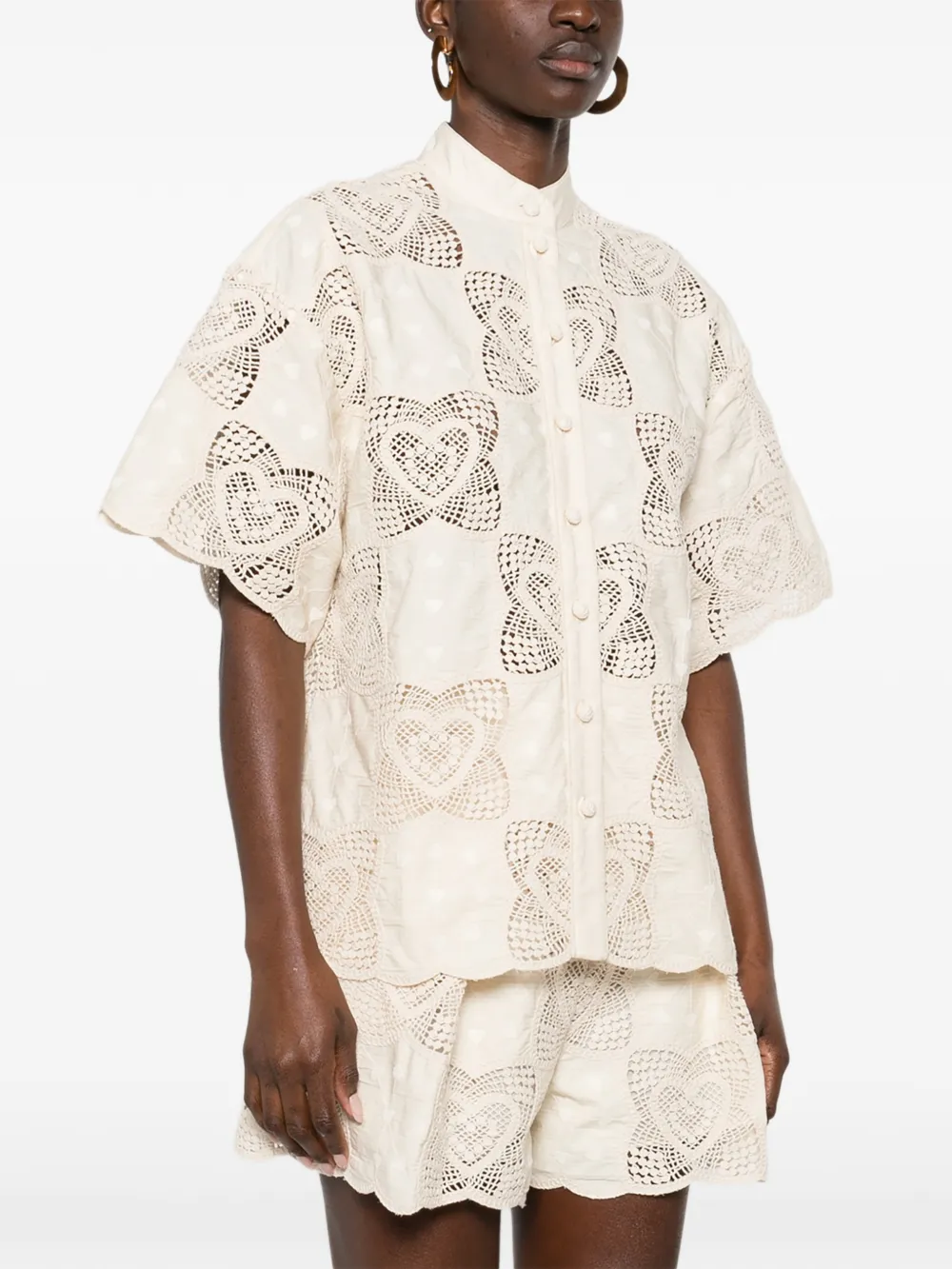 ZIMMERMANN Wanderlust gewelfde blouse Beige