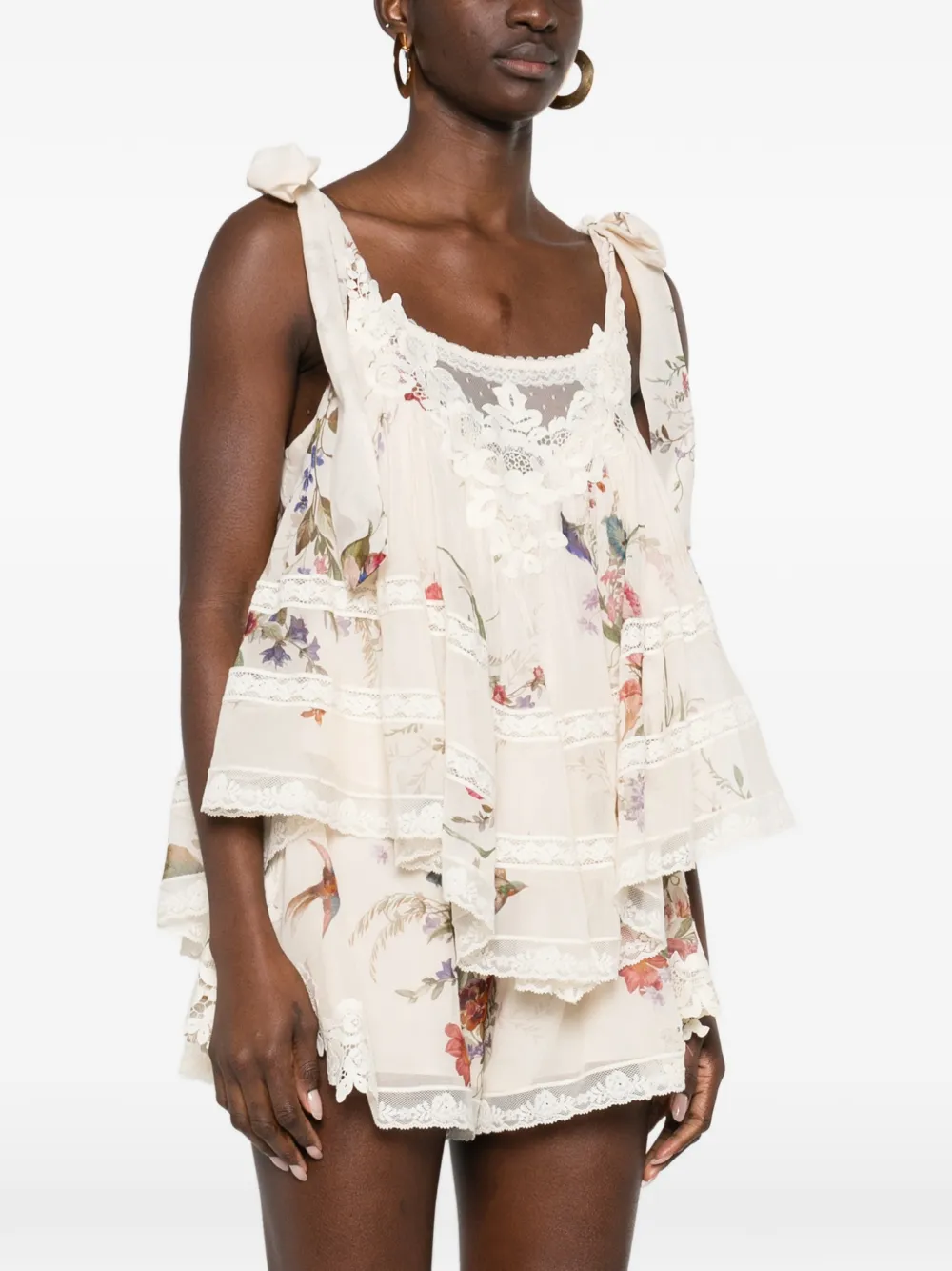  Zimmermann Patience Floral Lace Top - Neutrals 