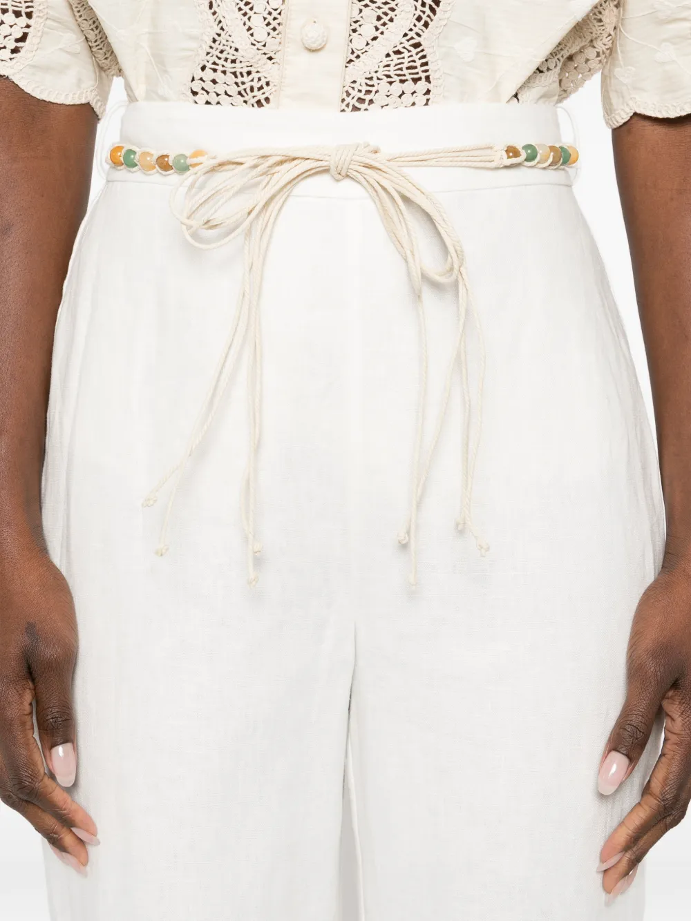 ZIMMERMANN Wanderlust broek met geborduurde kralen Wit
