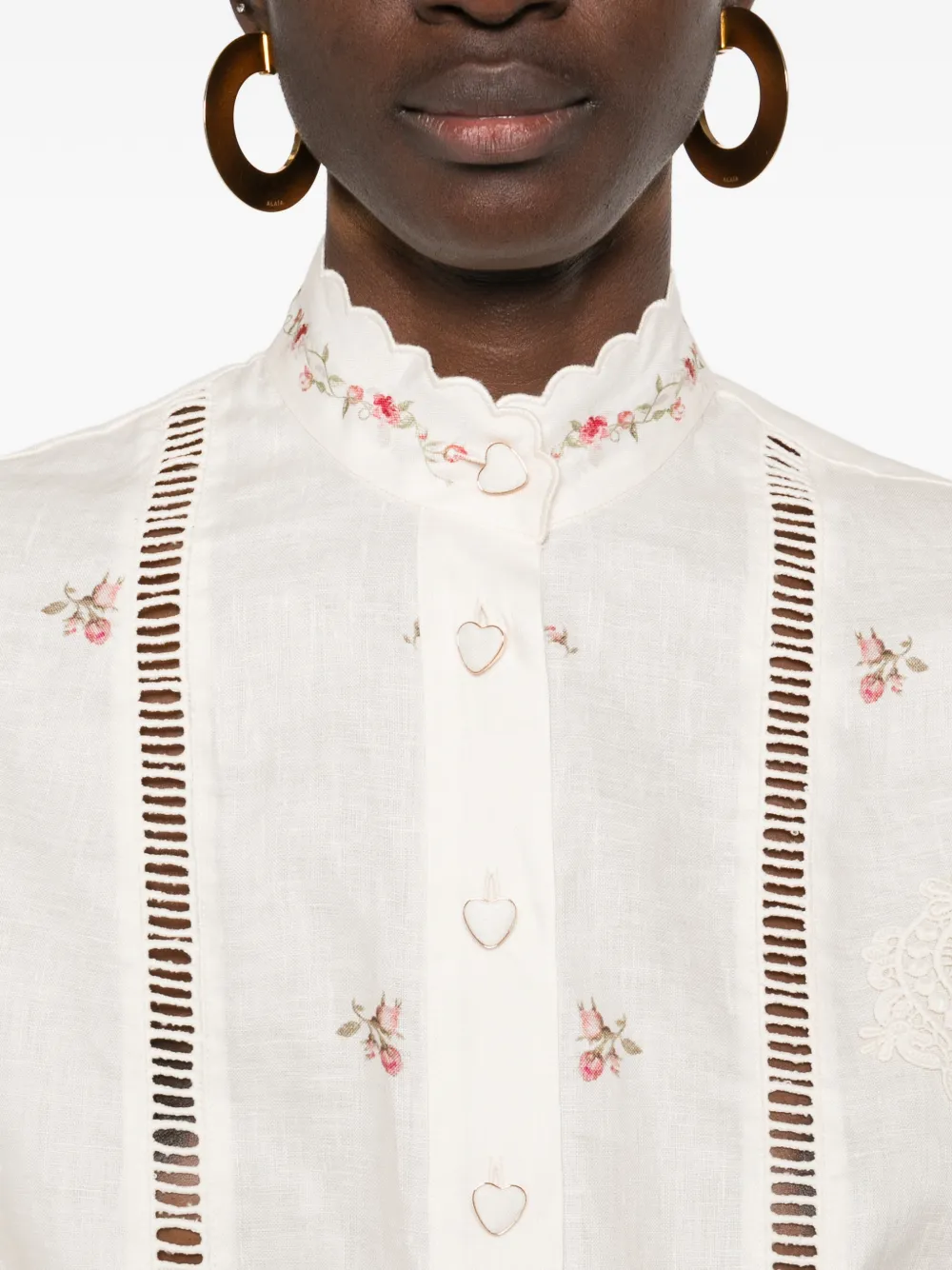 ZIMMERMANN Patience blouse met bloemenkant Beige