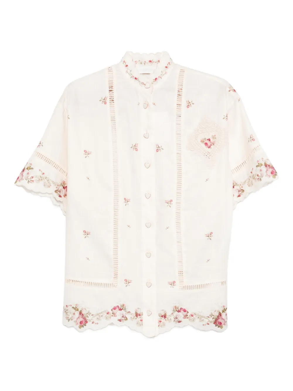 ZIMMERMANN Patience lace floral shirt - Toni neutri