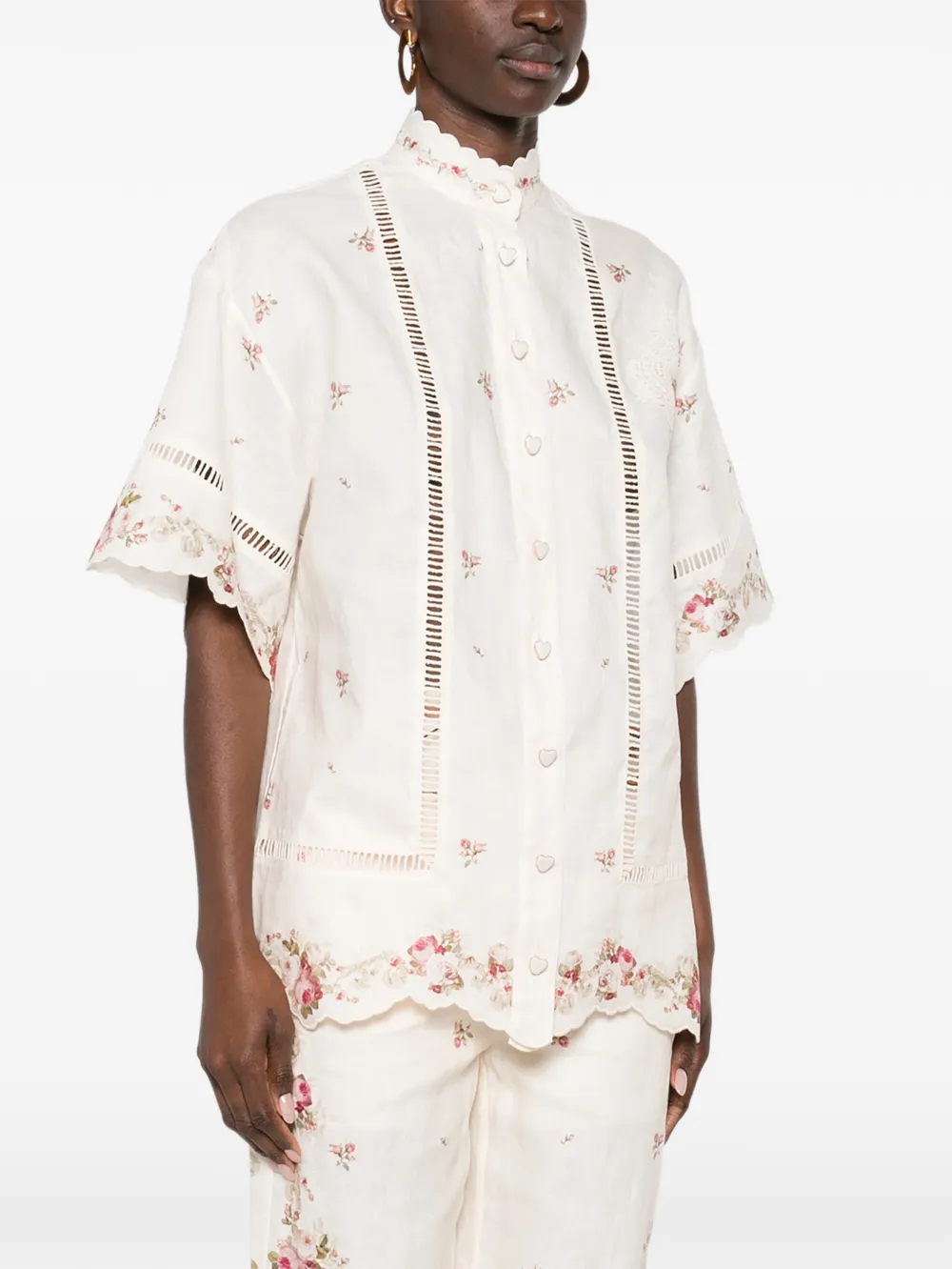 ZIMMERMANN Patience blouse met bloemenkant Beige