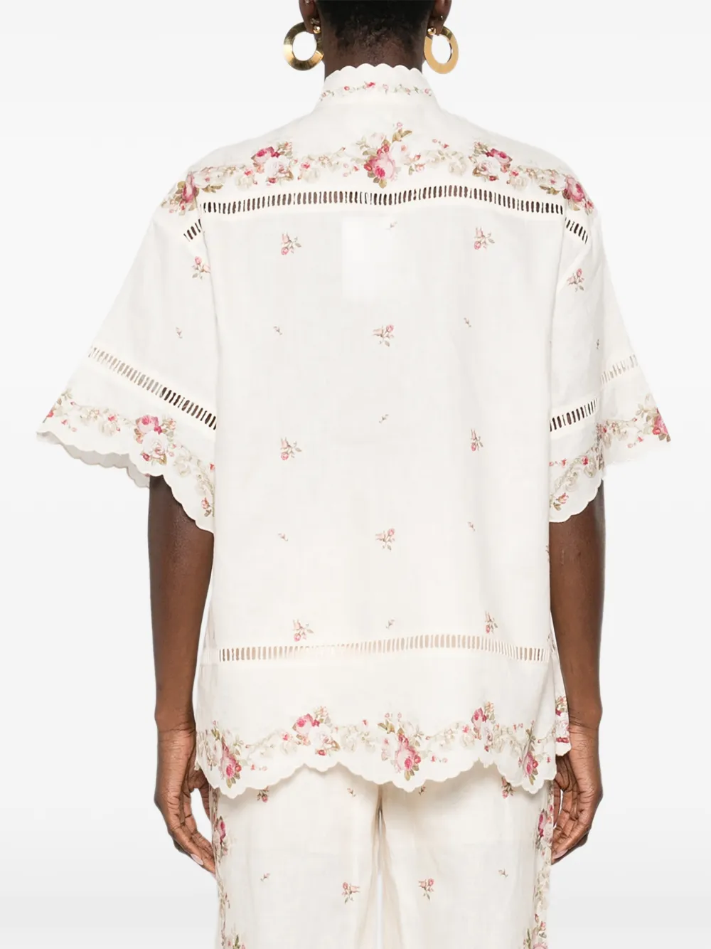 ZIMMERMANN Patience blouse met bloemenkant Beige