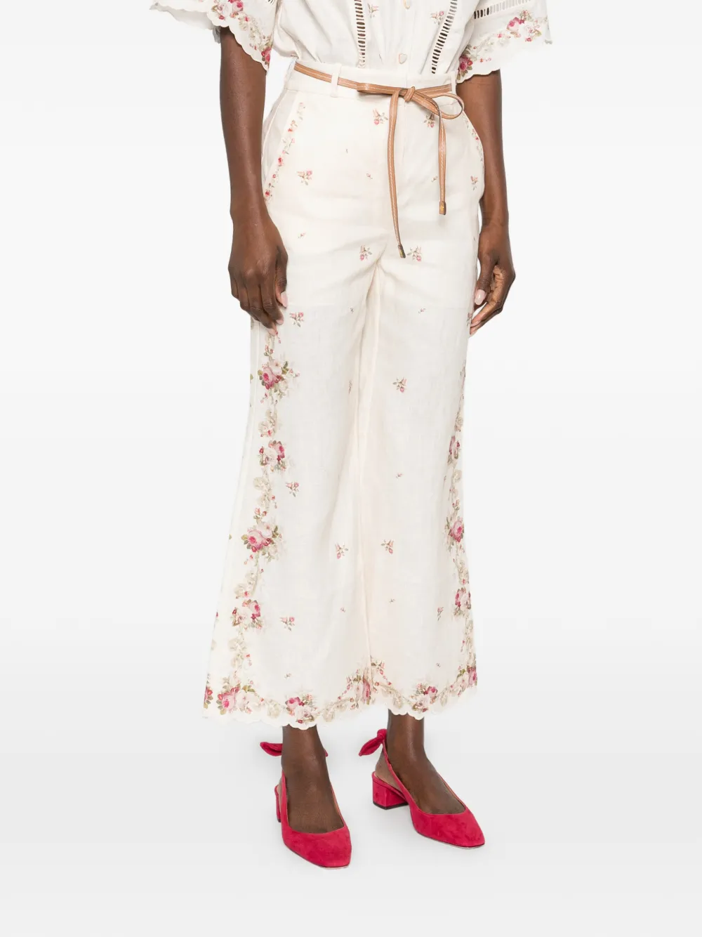 ZIMMERMANN Patience broek met bloemen Beige