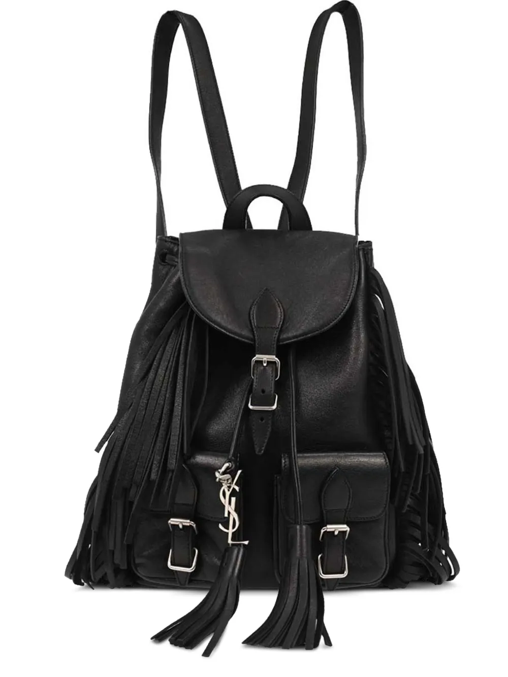 Saint Laurent Pre-Owned 2016 fringed leather backpack - Nero