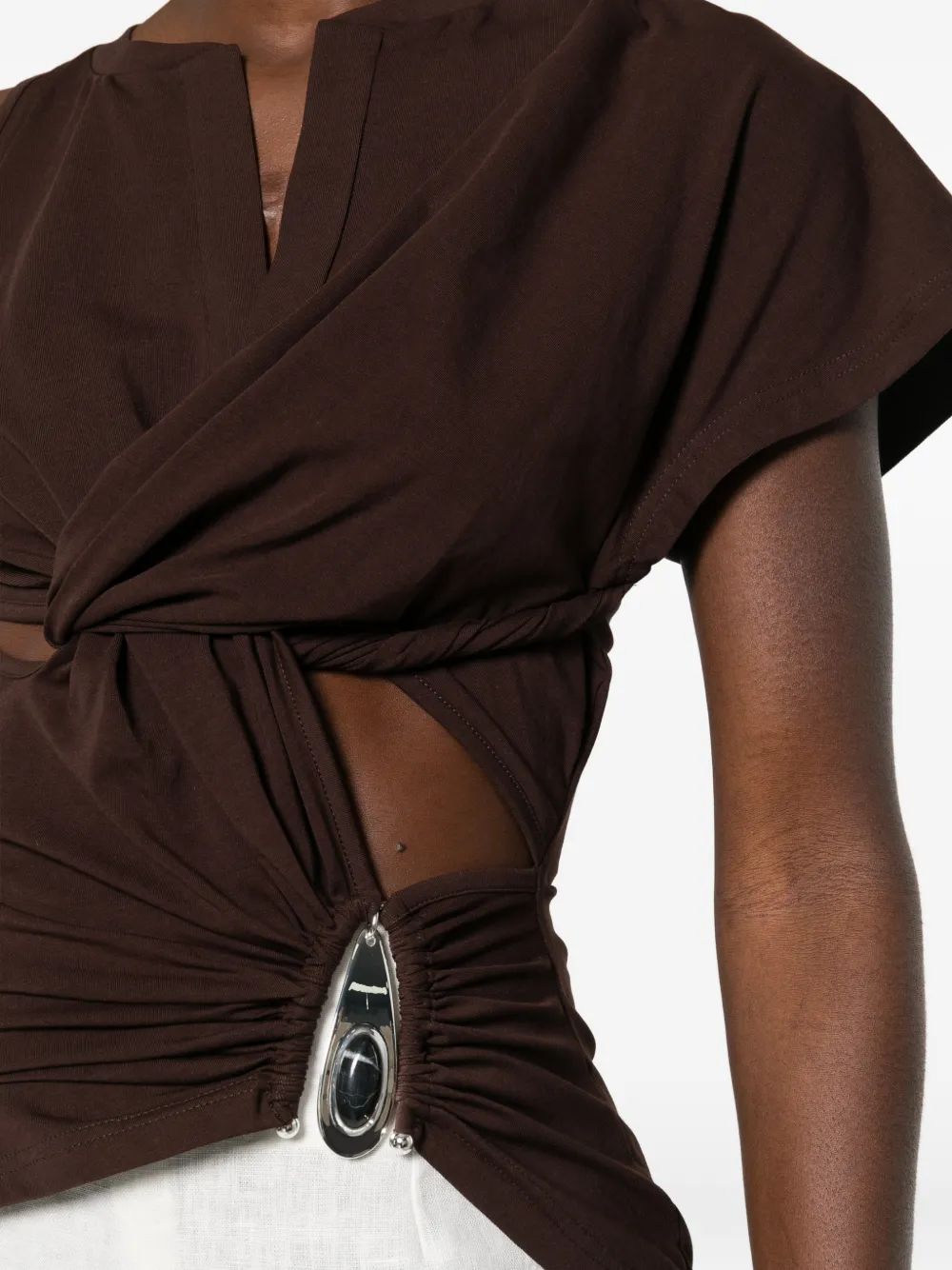 Christopher Esber Top met hangerdetail Bruin