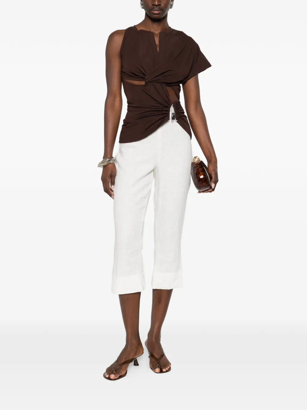 Christopher Esber Top met hangerdetail Bruin