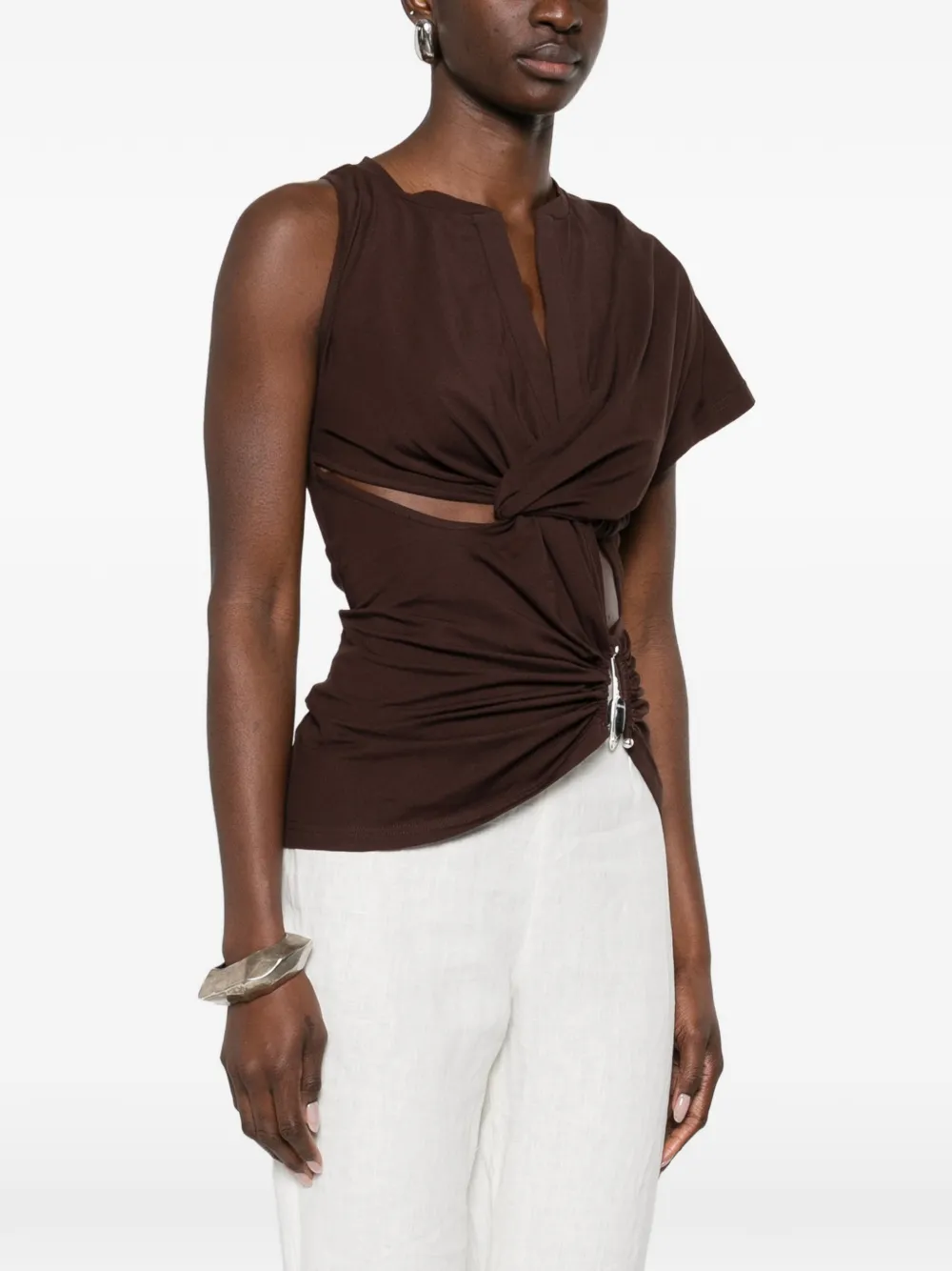 Christopher Esber Top met hangerdetail Bruin