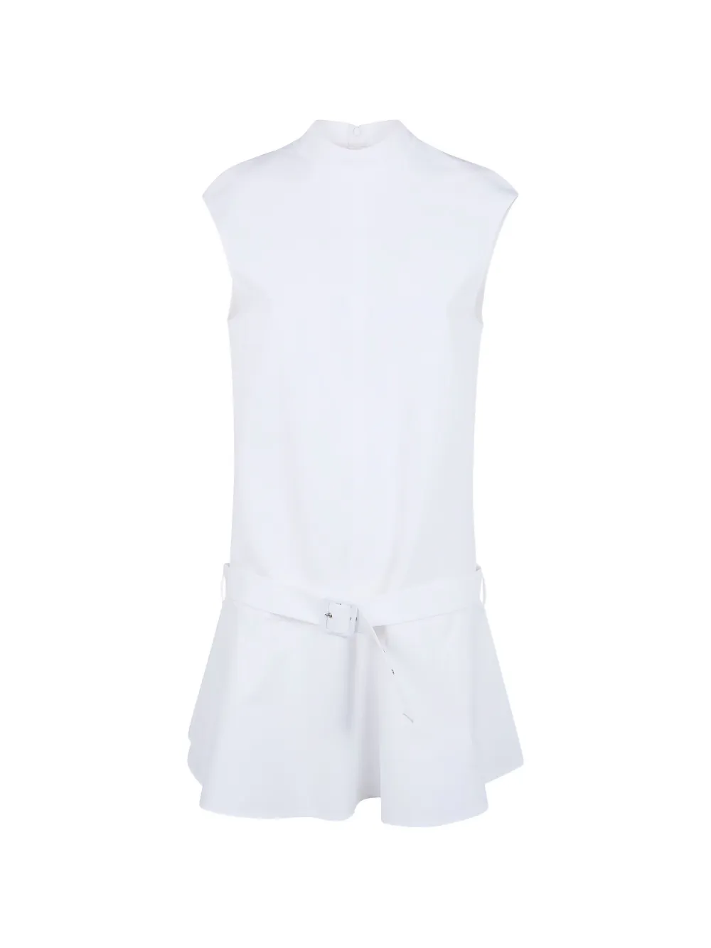 Semicouture belted sleeveless dress - Bianco