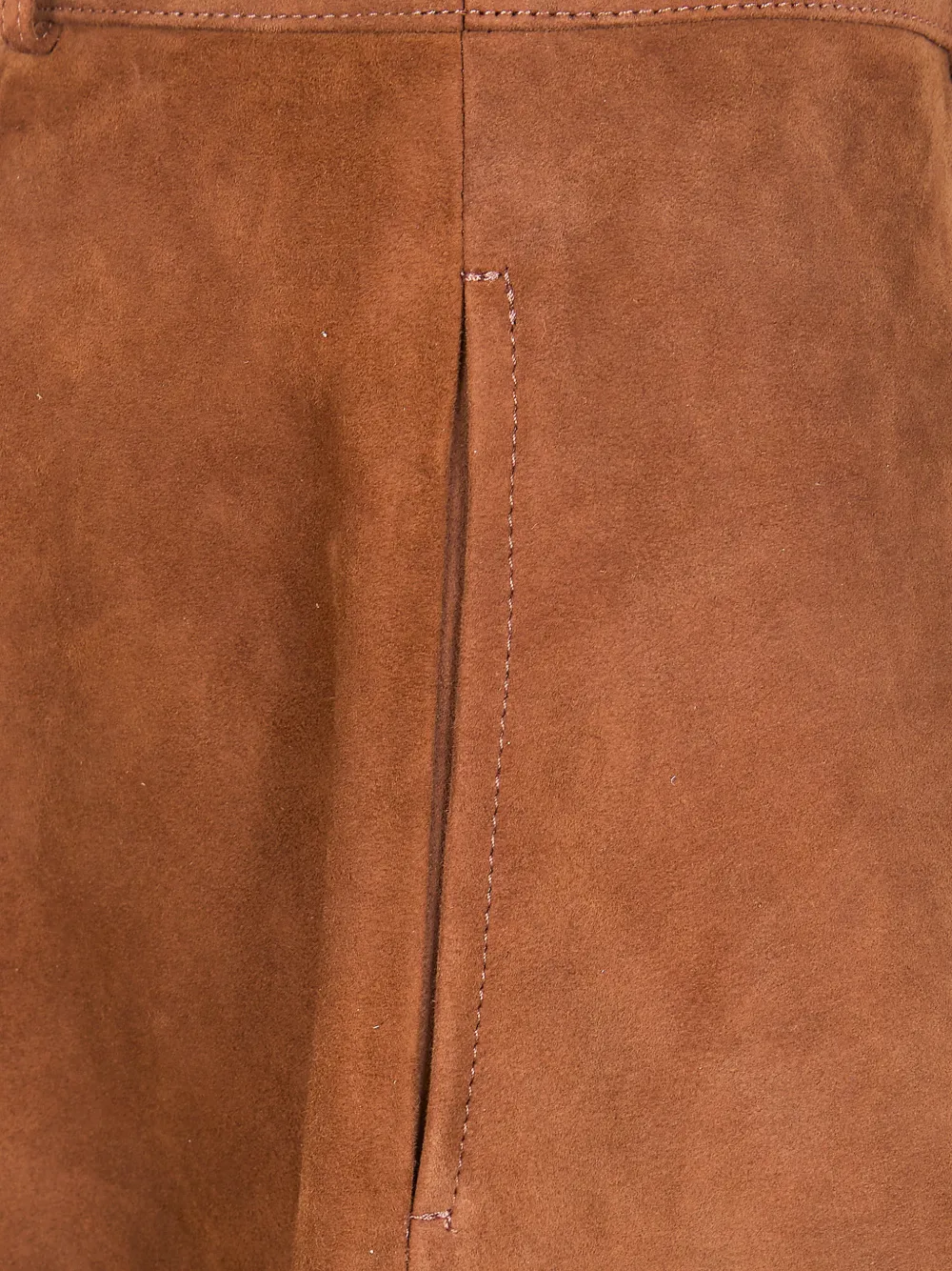 Semicouture Suède rok met vlakken Bruin