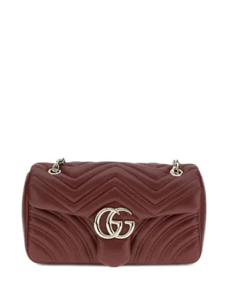 Gucci GGマーモント ショルダーバッグ M | レッド | FARFETCH JP