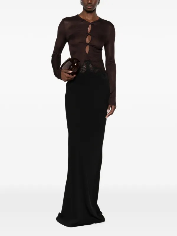 christopher esber lace dress Sequined lace midi dress - silver