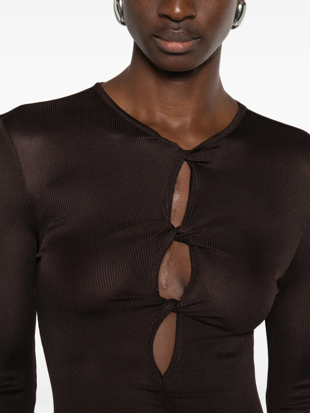 Christopher Esber Maxi-jurk met kanten detail Zwart