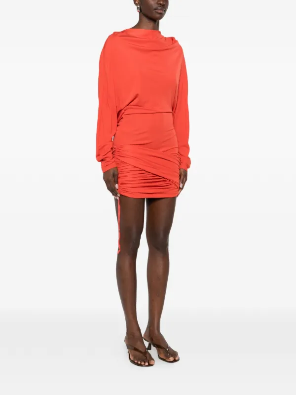 Christopher Esber Luna Long-sleeved Mini Dress - Orange Christopher Esber Luna Long-sleeved Mini Dress - Orange