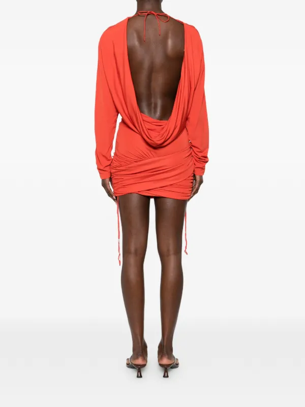christopher esber straccio knitted extension drape mini dress Christopher Esber Straccio Knitted Extension Drape Mini Dress in Blue