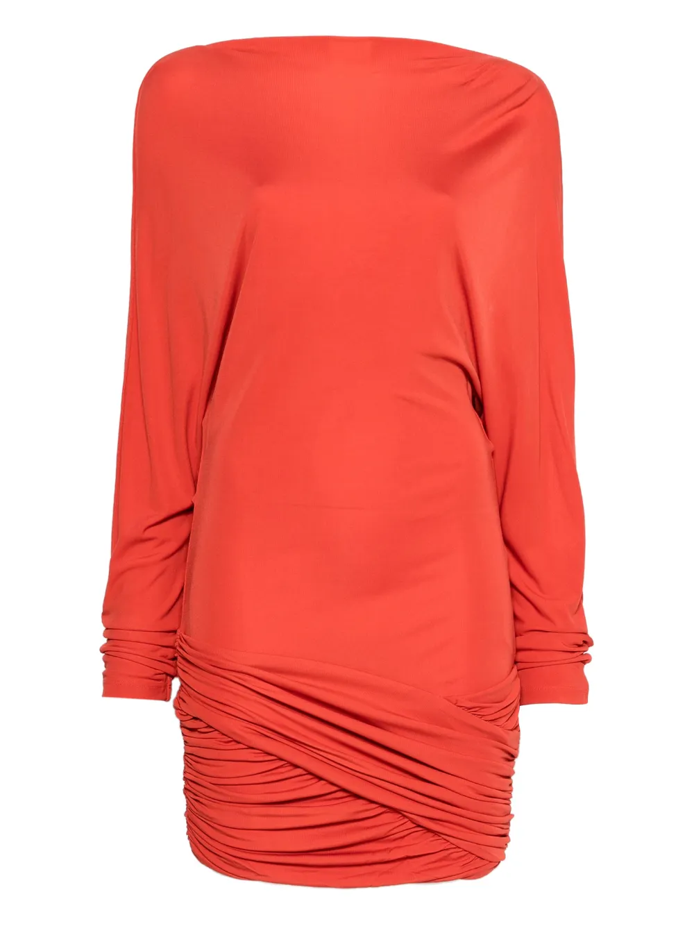 Christopher Esber Luna long-sleeved draped mini dress - Arancione