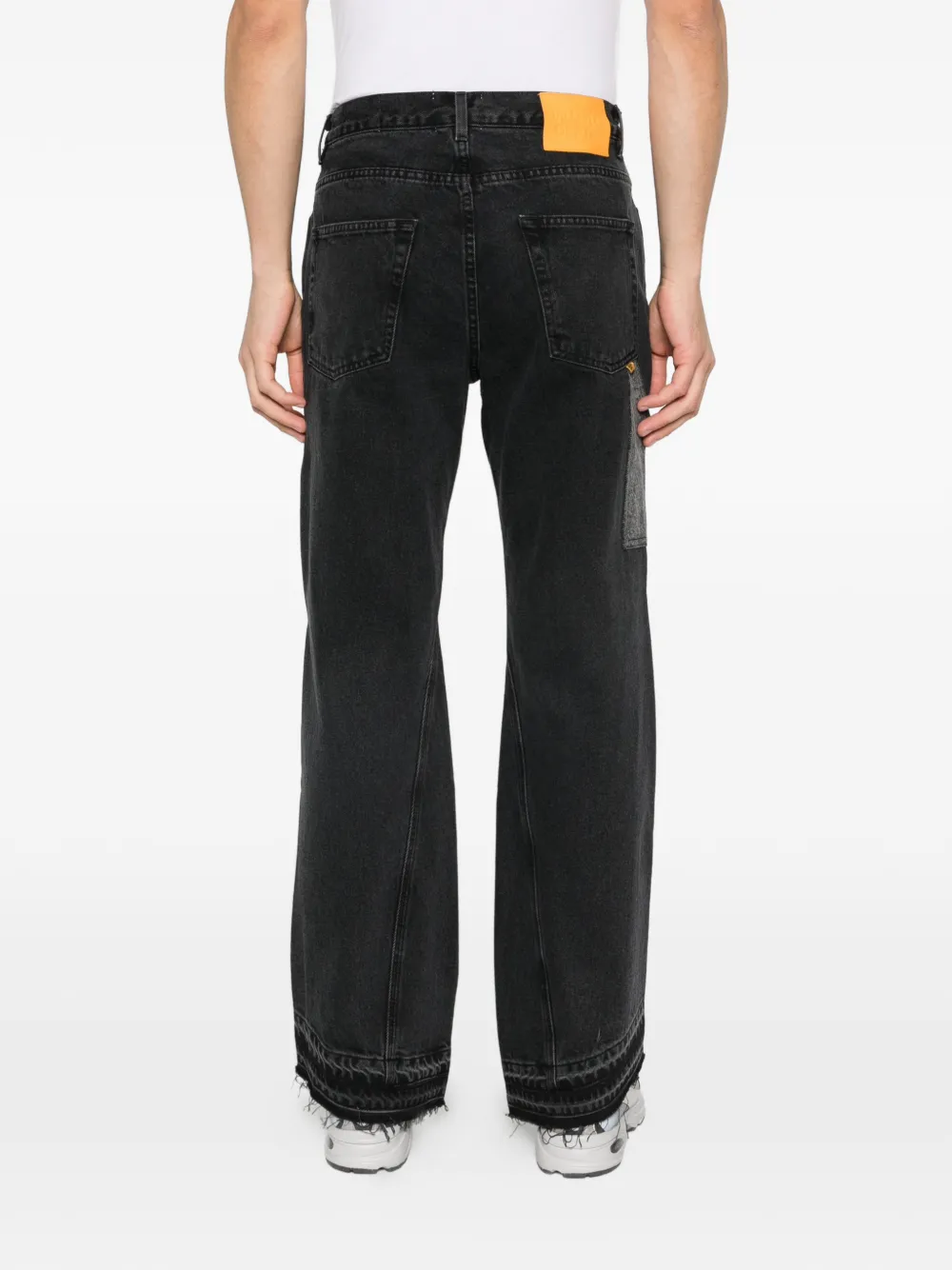 GALLERY DEPT. Jeans met wijde pijpen en contrasterend vlak Zwart