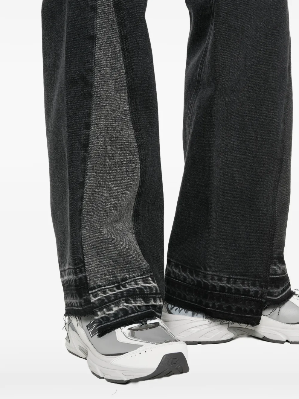 GALLERY DEPT. Jeans met wijde pijpen en contrasterend vlak Zwart