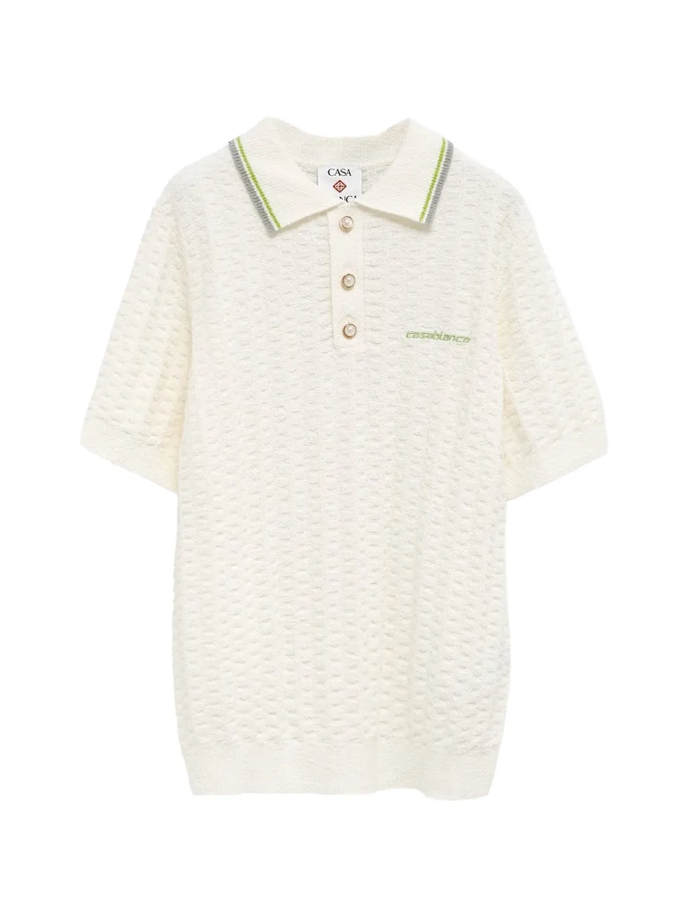 Casablanca textured buttoned polo shirt - Toni neutri