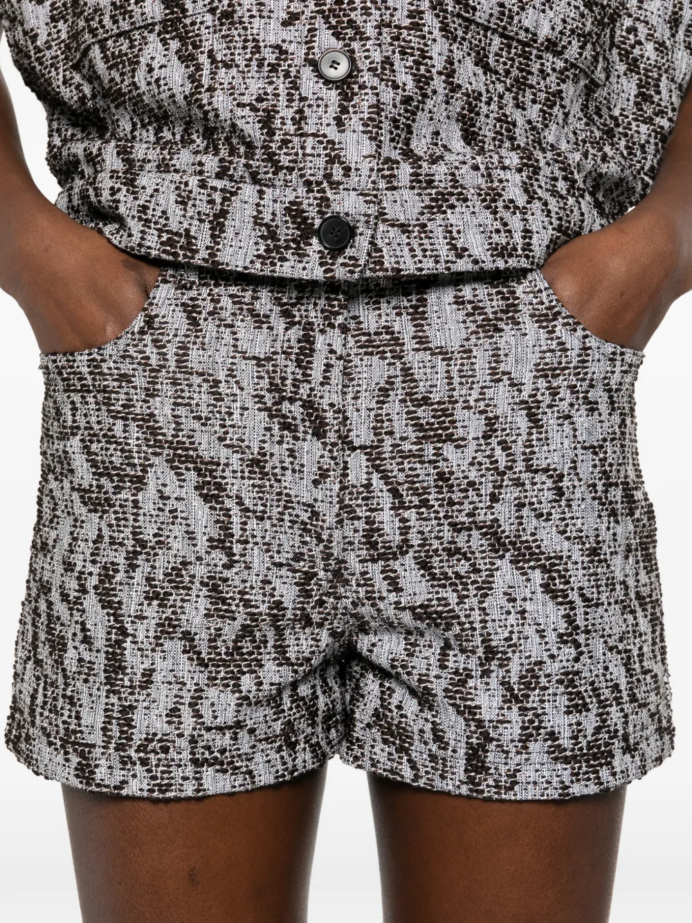 IRO Edela shorts met textuur Bruin