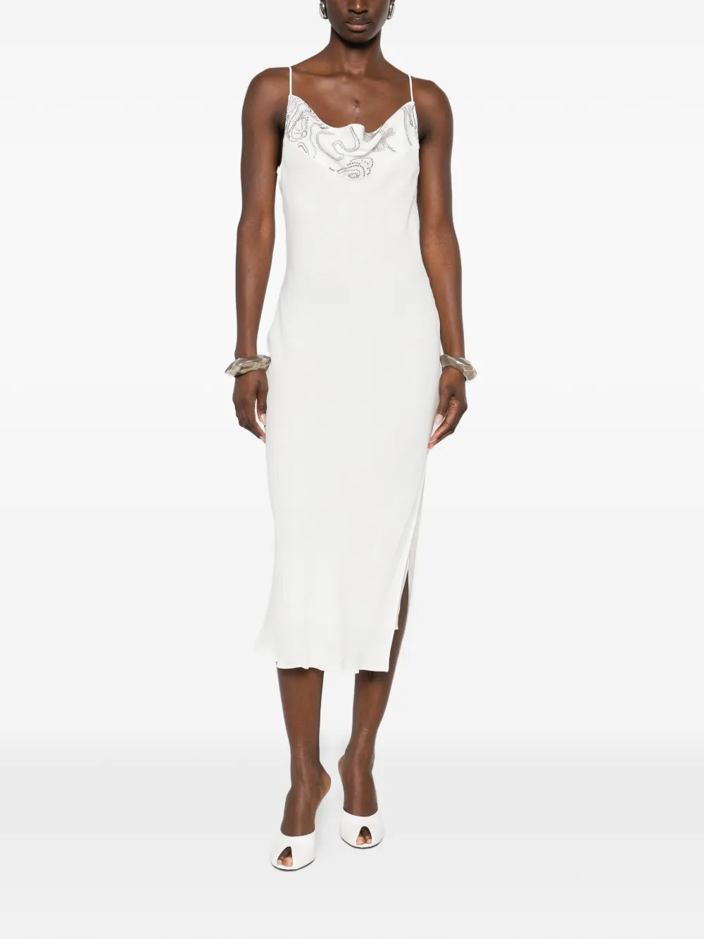 IRO Ophye embellishment slip midi dress - Wit