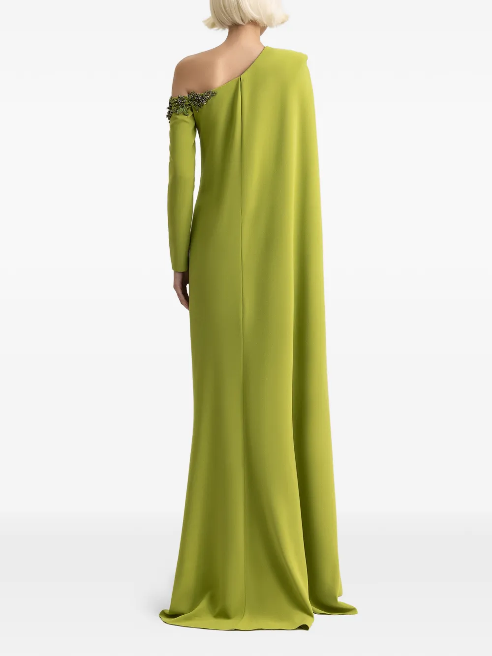Gemy Maalouf beaded one-shoulder maxi dress - Groen