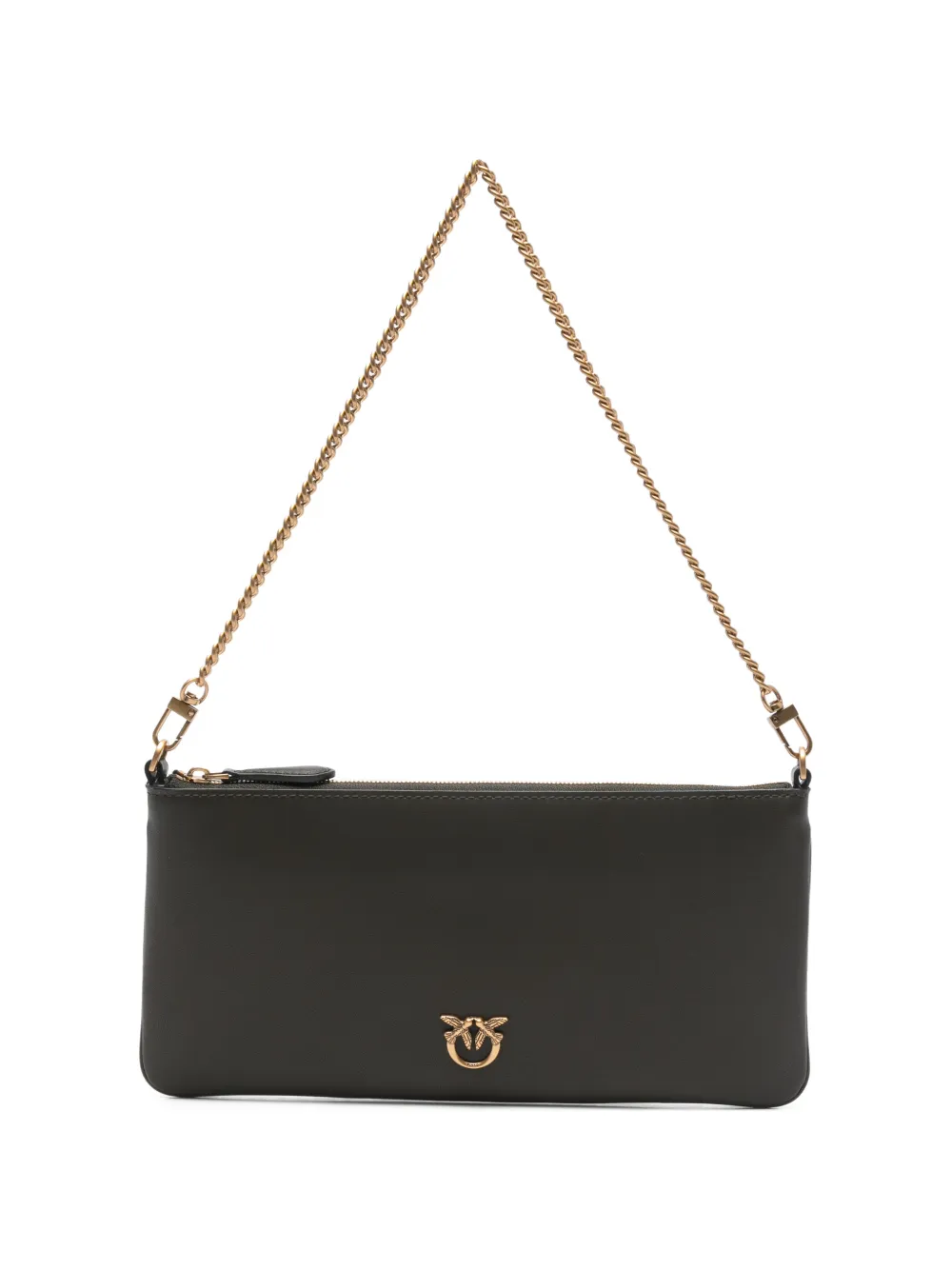 PINKO Horizontal Flat chain clutch bag - Verde