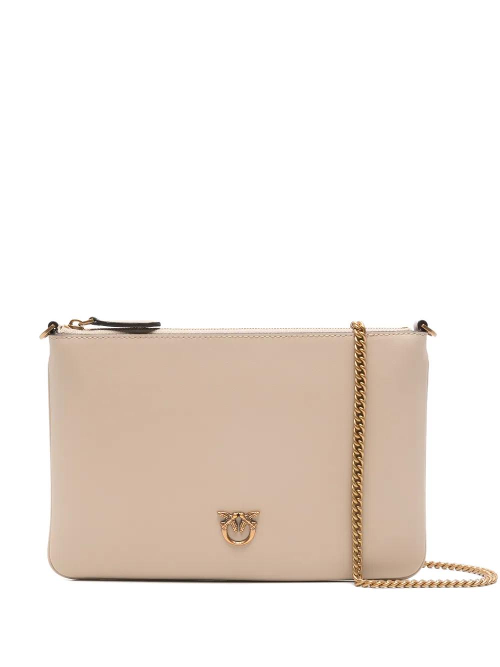 PINKO Flat Classic logo-plaque clutch bag - Toni neutri