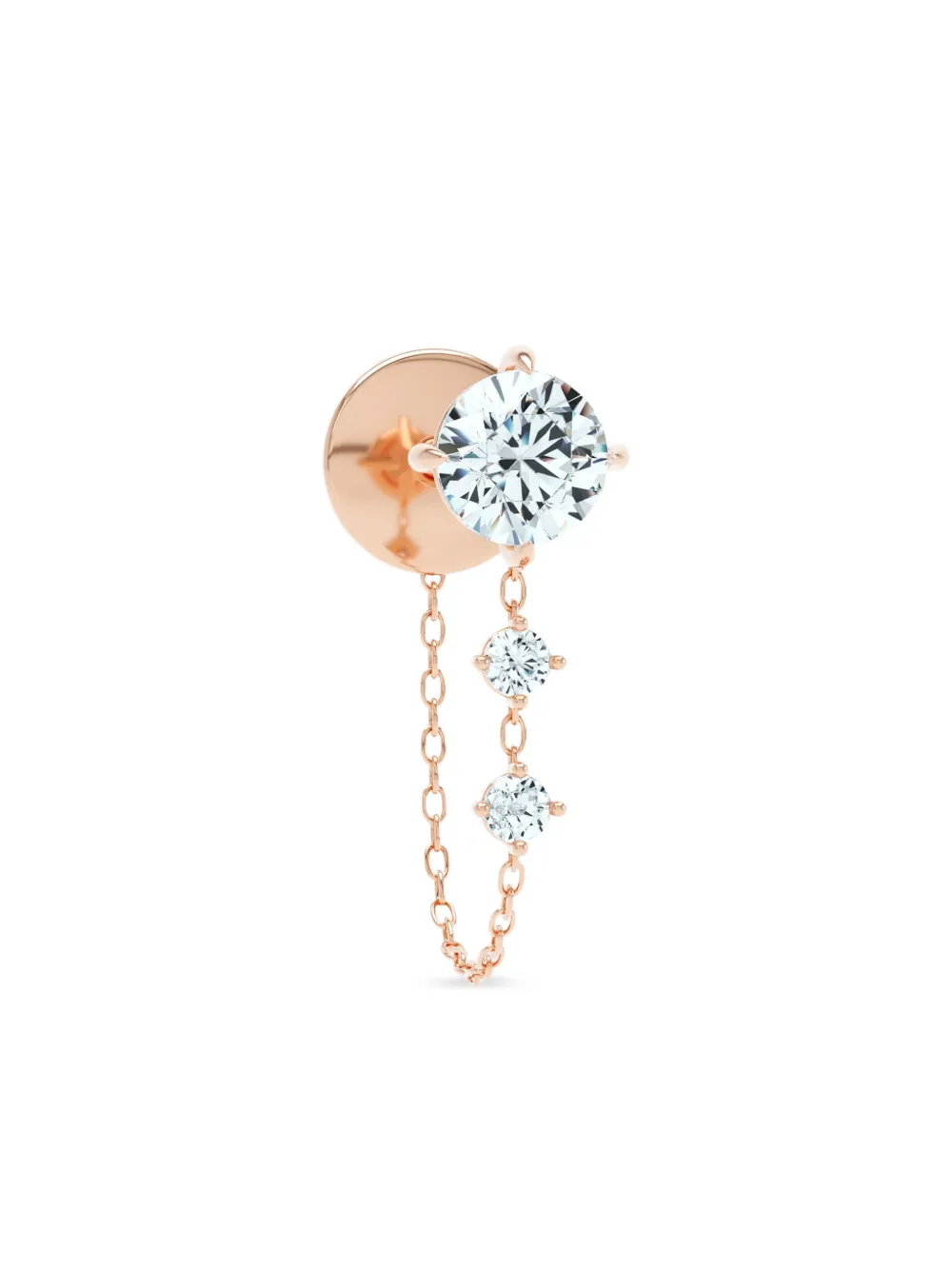LOEV diamond chain-link stud earring - Rosa