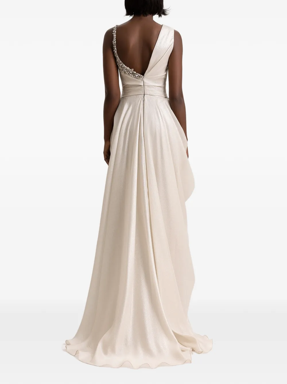 Gemy Maalouf Asymmetrische gedrapeerde maxi-jurk Beige