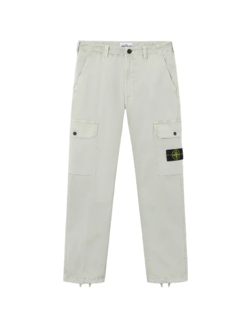 Stone Island 3100011 organic cotton stretch broken twill 'Old' effect cargo pants