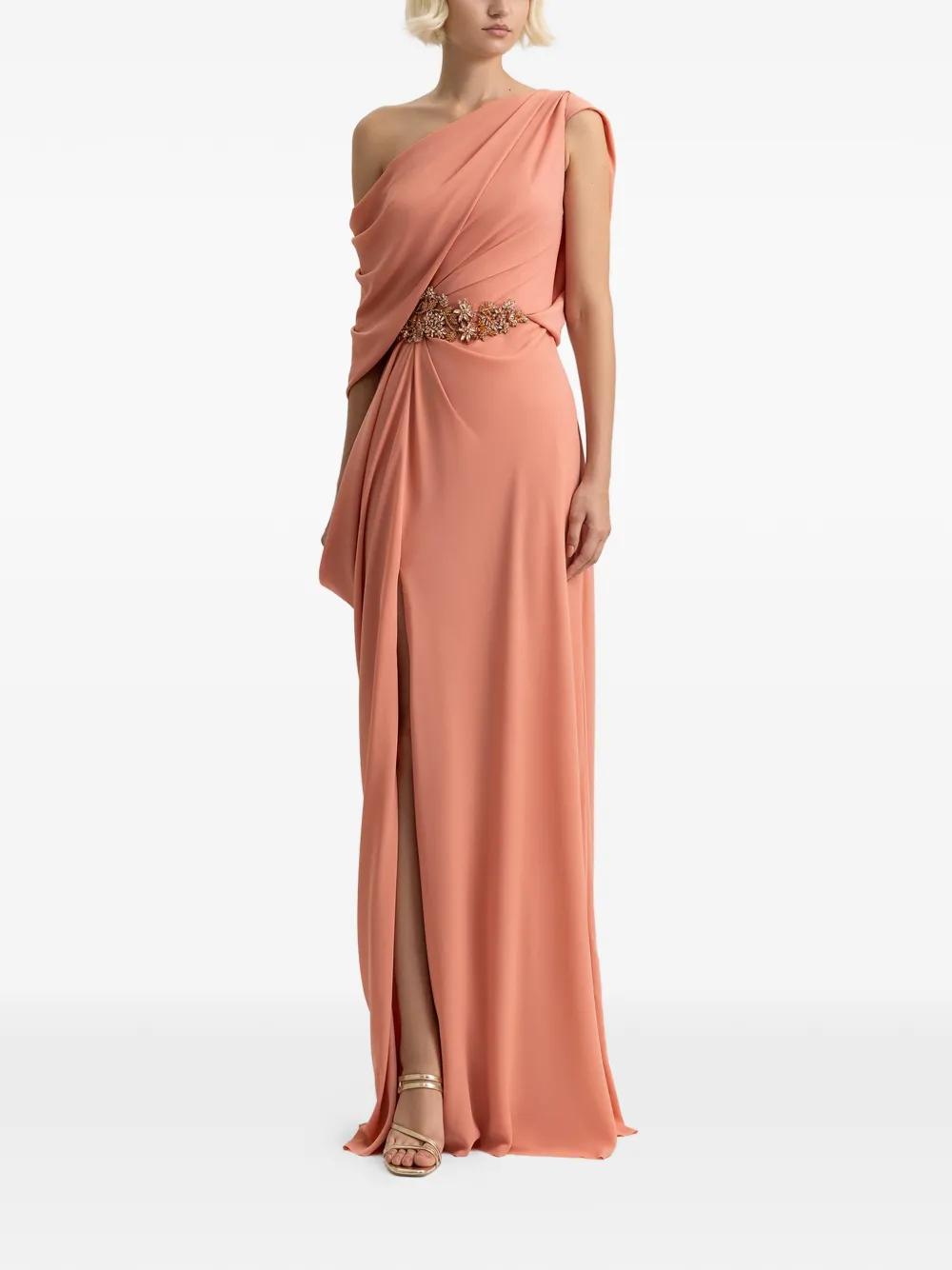 Gemy Maalouf one-shoulder draped maxi dress - Oranje