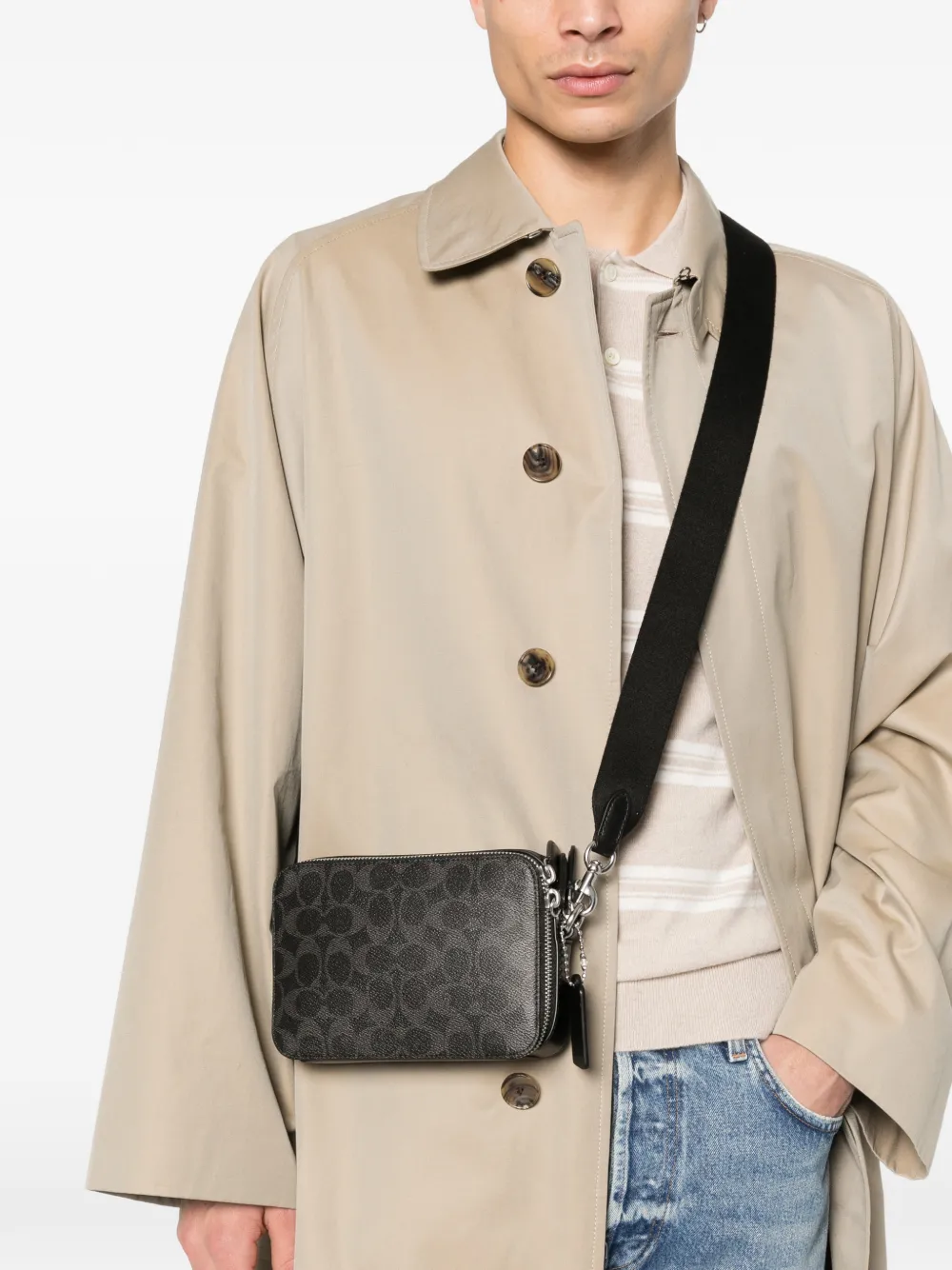 Coach Charter zip messenger bag - Zwart